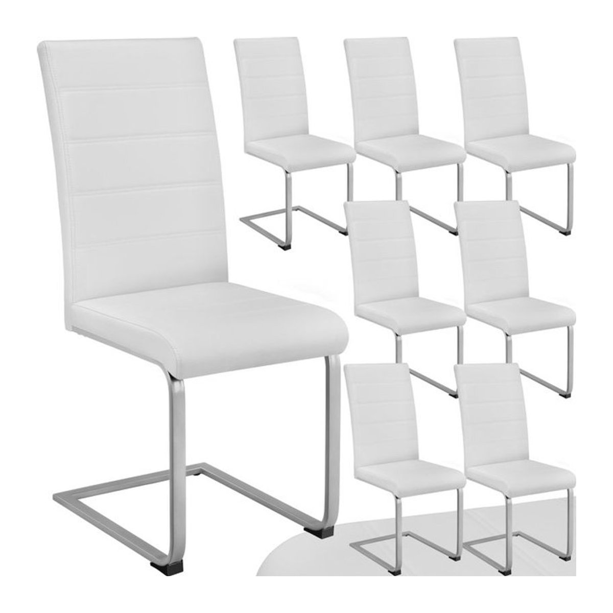 tectake Set Schwingstühle mit Kunstlederbezug und Stahlgestell in C-Form, B: 41 cm, T: 52 cm, H: 99 cm - Bild 1