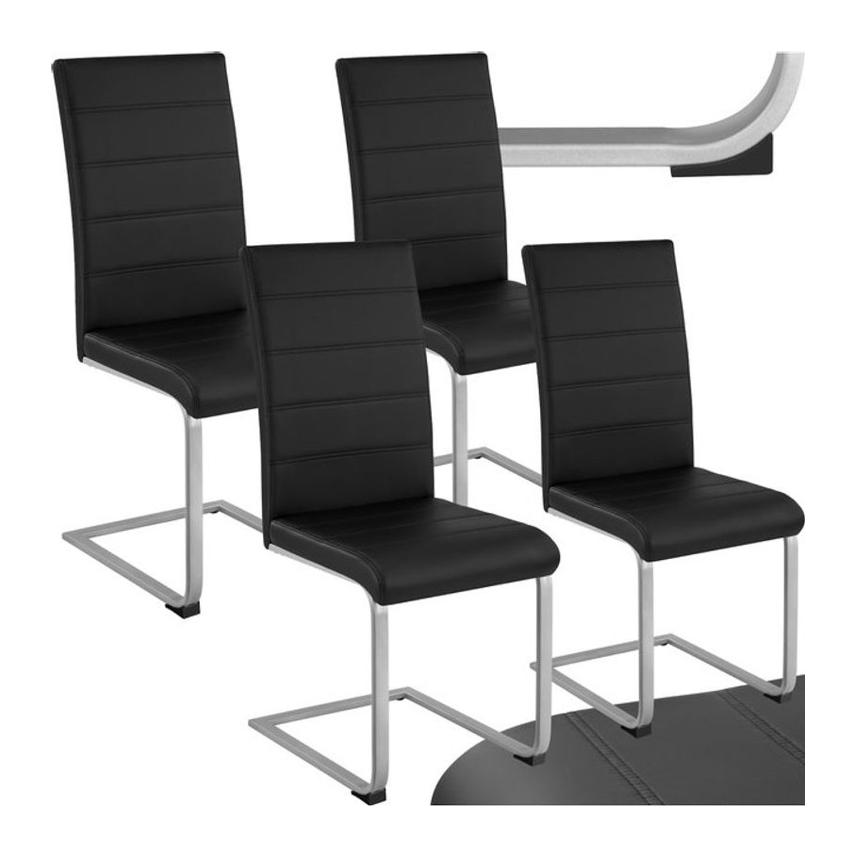 tectake Set Schwingstühle mit Kunstlederbezug und Stahlgestell in C-Form, B/T/H: 41 x 52 x 99 cm - Bild 1