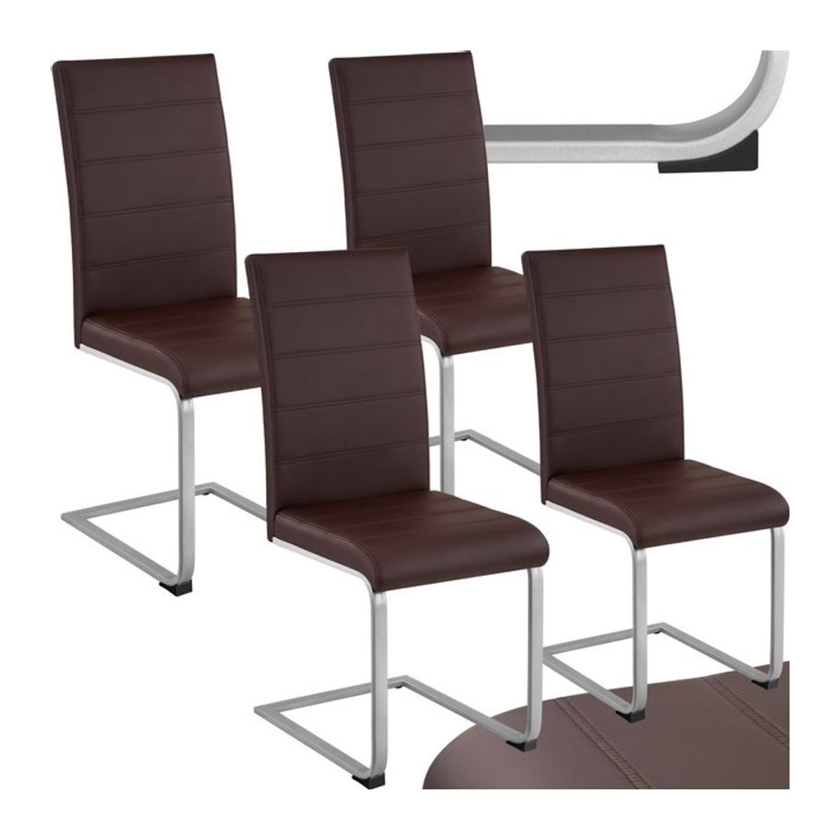 tectake Set Schwingstühle mit Kunstlederbezug und Stahlgestell in C-Form, B/T/H: 41 x 52 x 99 cm - Bild 1