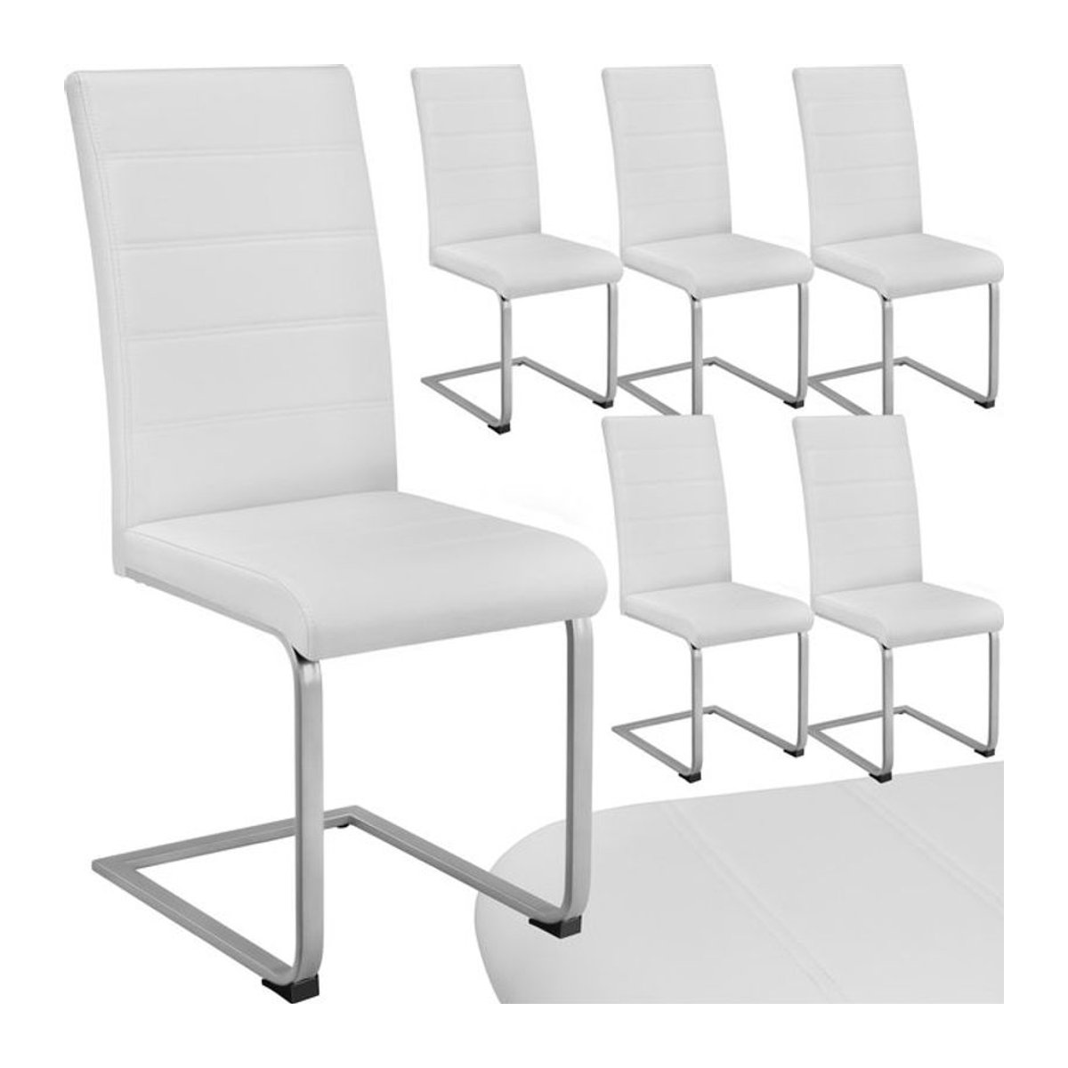 tectake Set Schwingstühle mit Kunstlederbezug und Stahlgestell in C-Form, B/T/H: 41 x 52 x 99 cm - Bild 1