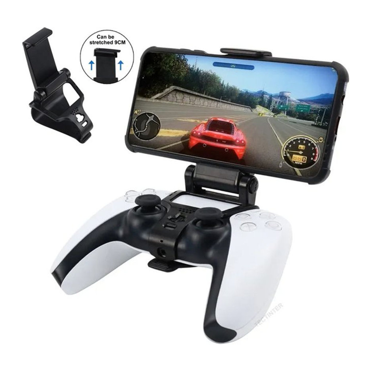 TECTINTER Mobile Handy Halterung für PS5 Controller und Samsung S8 S9 Schwarz - Bild 1