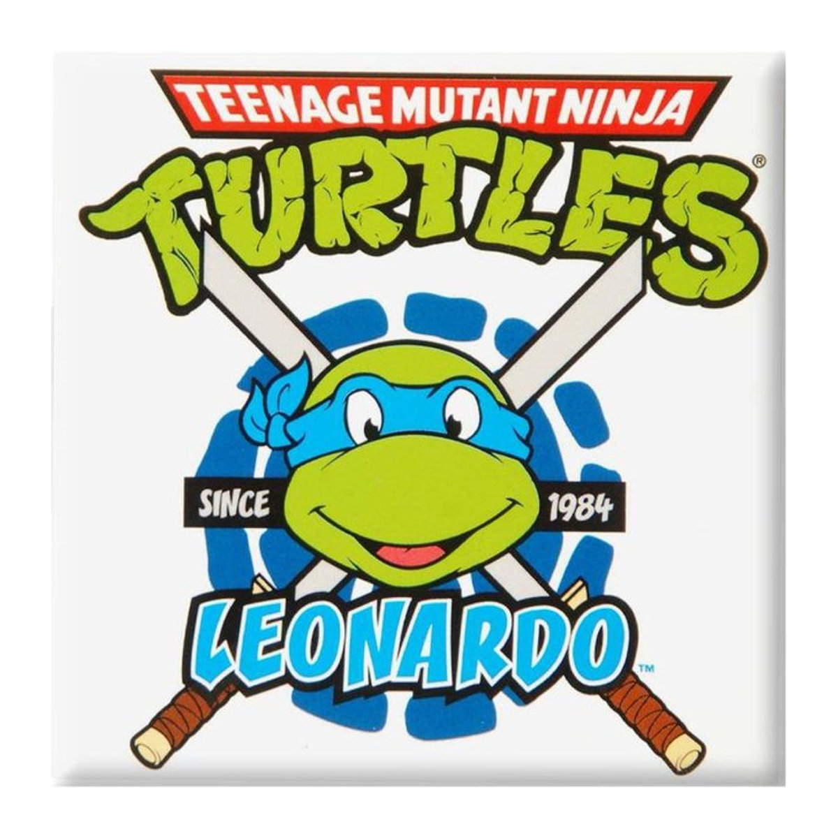 Teenage Mutant Ninja Turtles Leonardo Kühlschrankmagnet aus Metall, mehrfarbig, quadratisch, 7,5 x 7,5 cm - Bild 1