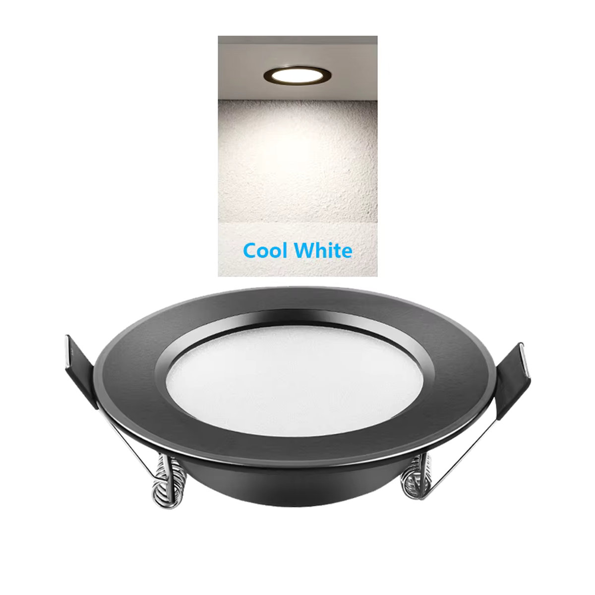 Teetealy LED Einbaustrahler aus Aluminium in Schwarz, wasserdichte IP65 Deckenleuchte mit 18 W - Bild 5