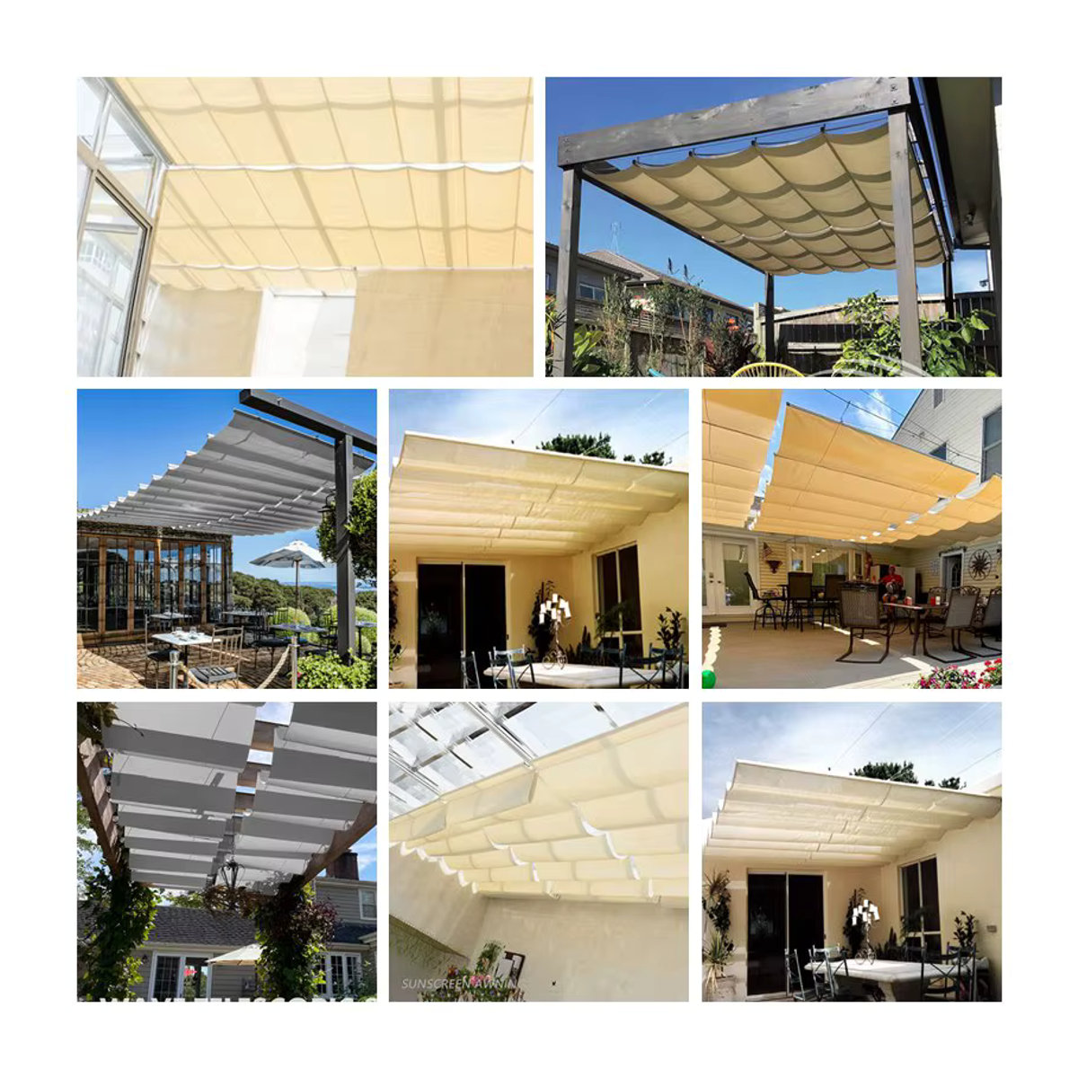 Teleskopische regensichere Markise als Sonnenschutz und Segel für Terrasse, Pergola oder Schwimmbad - Bild 5