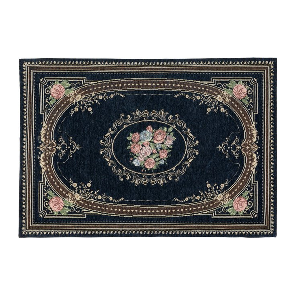 Teppich Romantik von viva domo in Schwarz und Blau, B/T: 90 x 60 cm - Bild 1