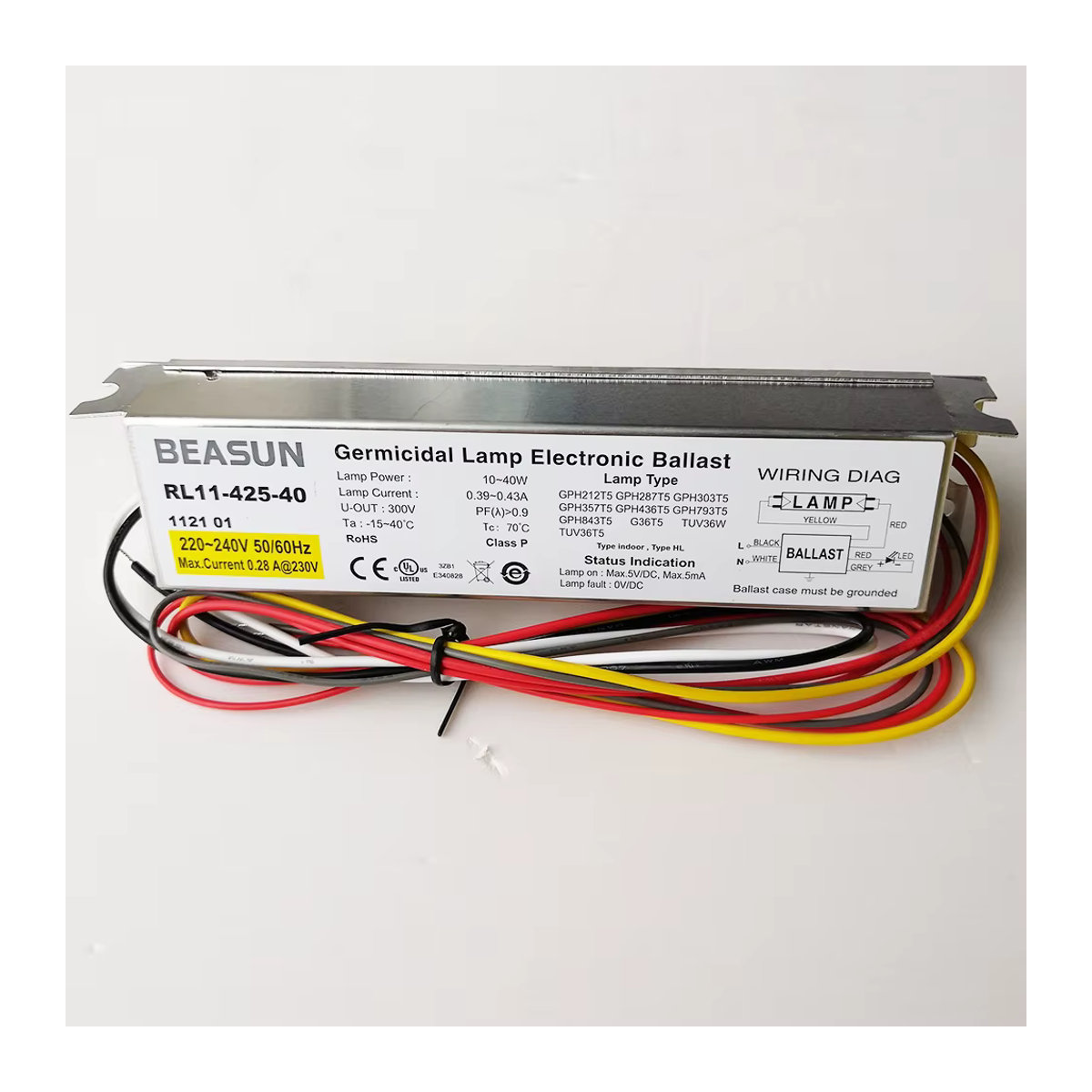 Tepro Beasun RL11-425-40 Entkeimungslampe mit elektronischem Vorschaltgerät für T5 UV Lampen IP64 10-40W - Bild 2