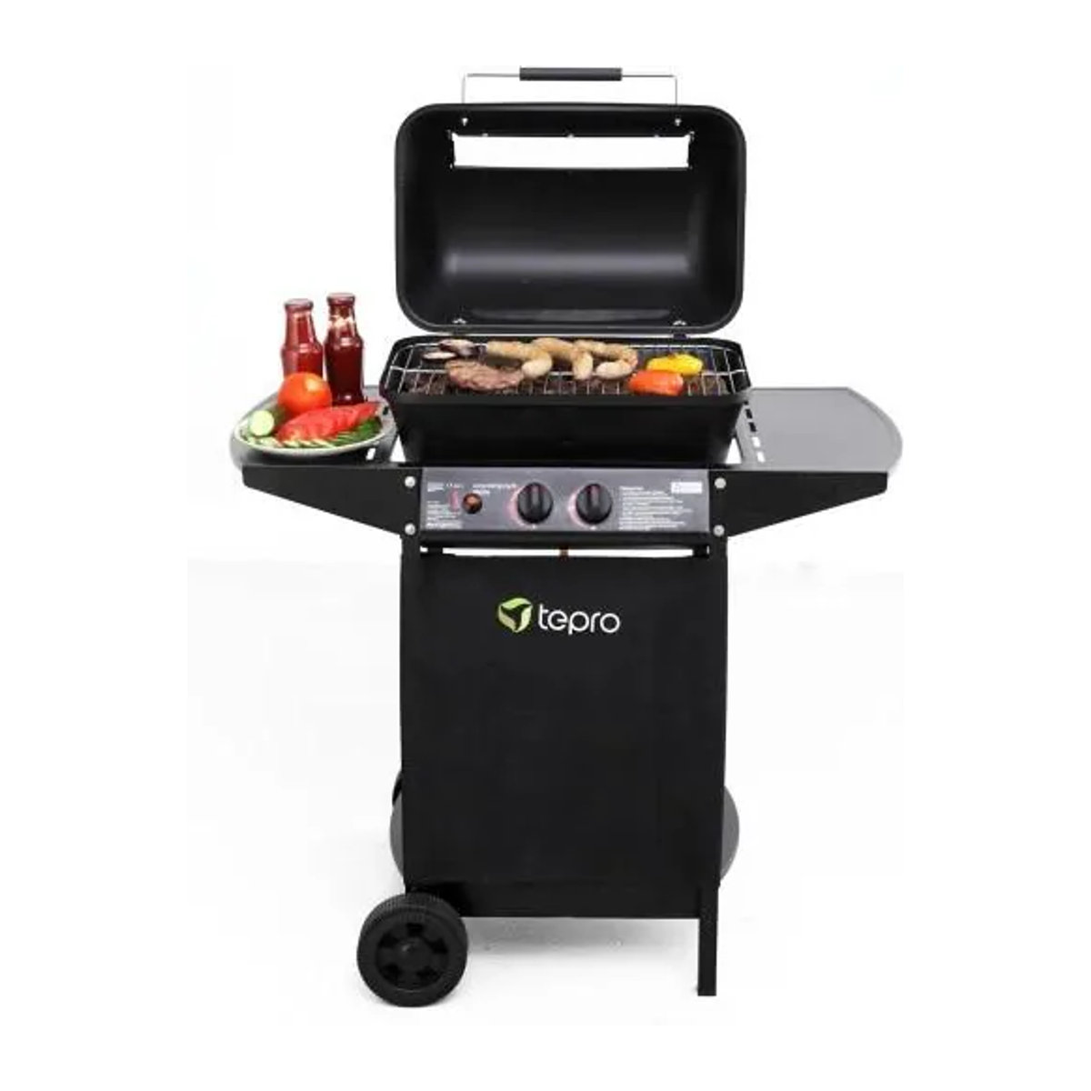 Tepro Irvine Gasgrill mit 2 Brennern und Lavasteinen in Schwarz - Bild 3