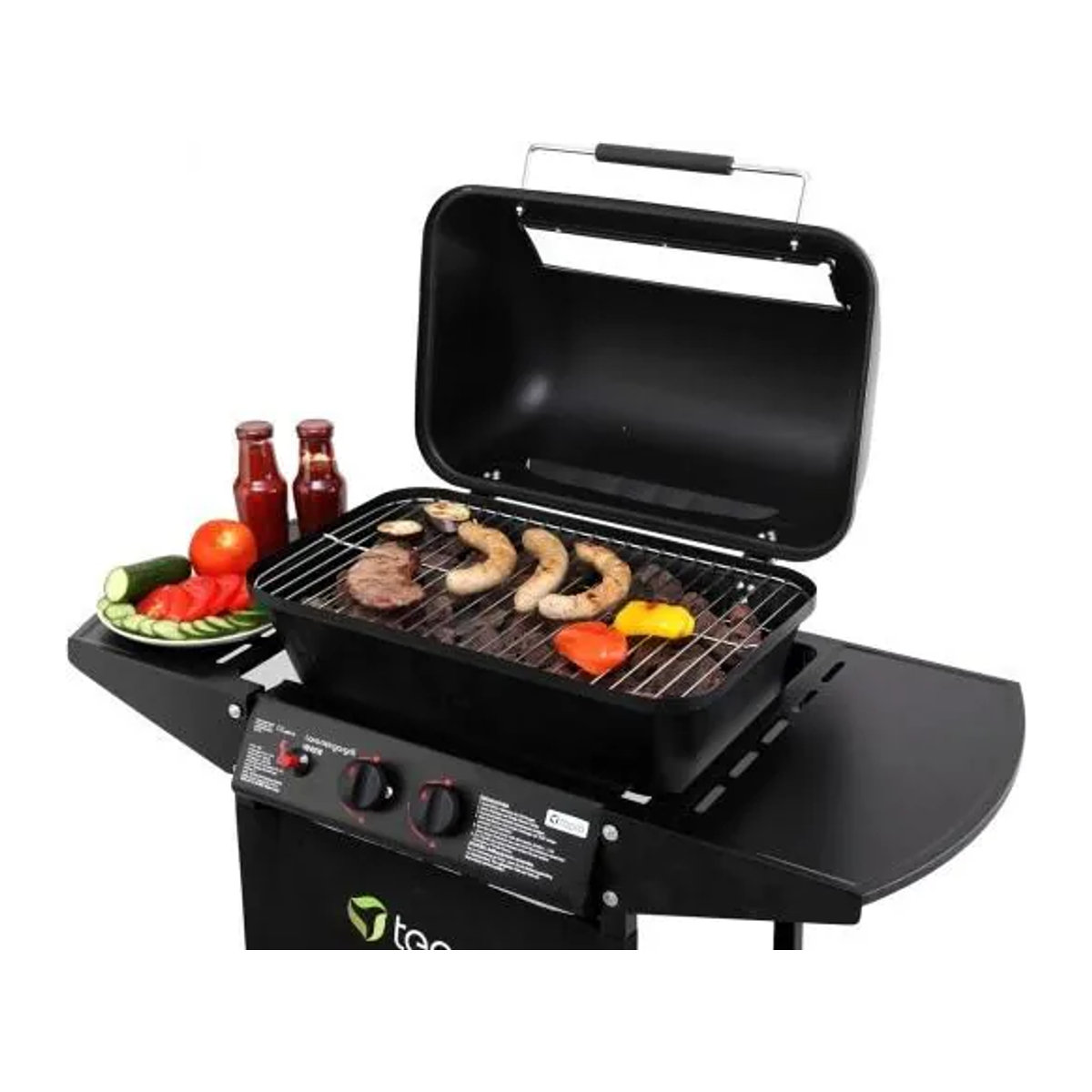Tepro Irvine Gasgrill mit 2 Brennern und Lavasteinen in Schwarz - Bild 4