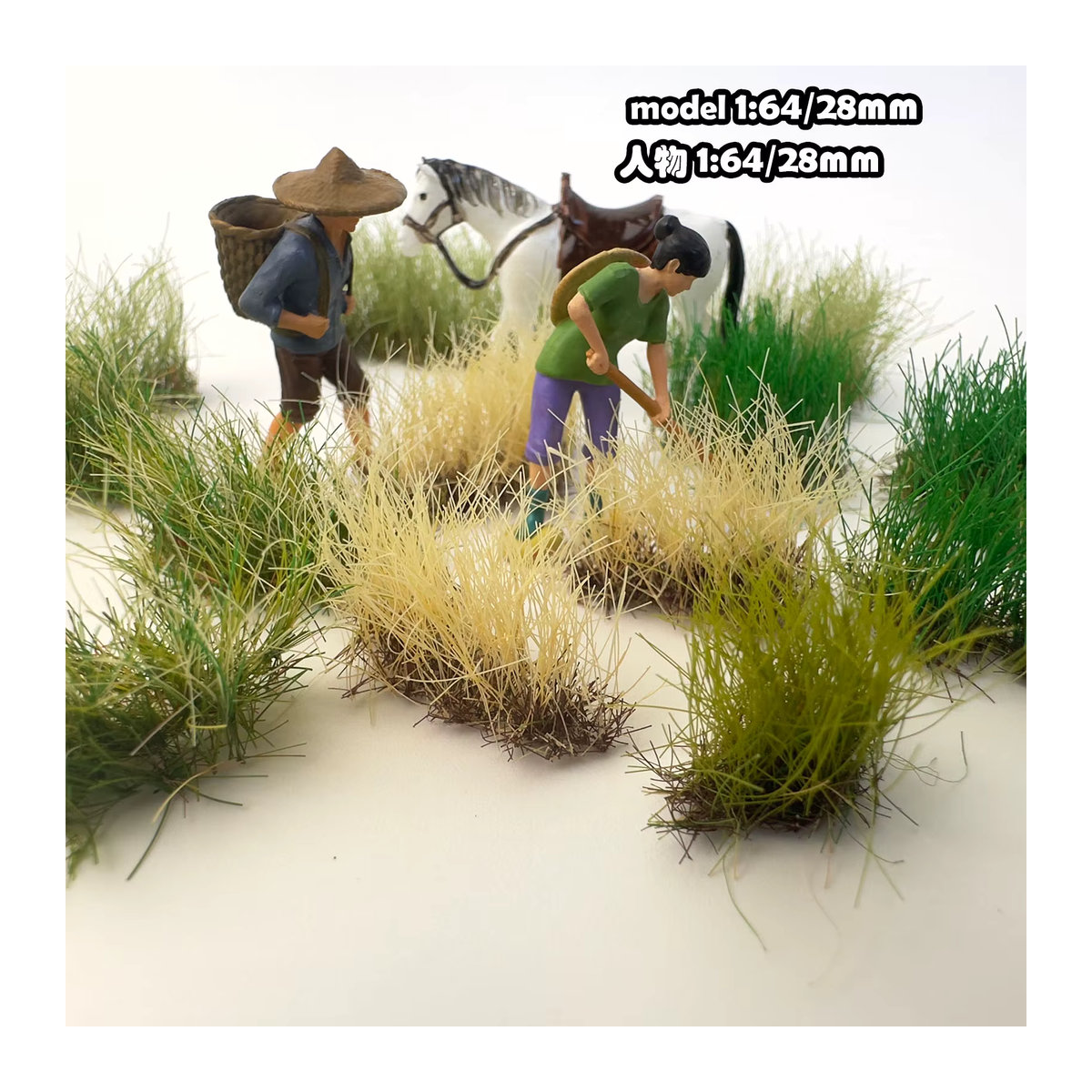 TERAYSUN Miniatur Kunstrasen Büschel in Grün und Gelb, Höhe: 1,6 cm, für DIY Modellbau und Garten Dekoration - Bild 5