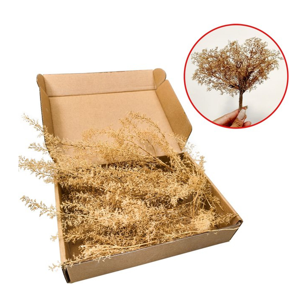 TERAYSUN Miniatur-Trockenrasenmodell Thorny Quinoa-Bäume in Beige für Diorama und Modellbau - Bild 1
