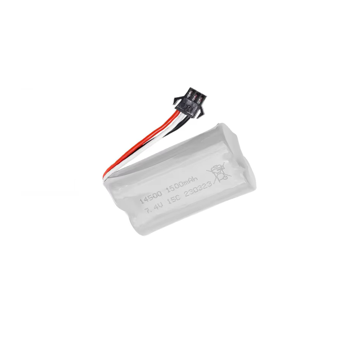 TERFPV Ersatzbatterie 7,4 V 1500 mAh Li-Ion mit USB-Ladegerät für elektrische Wasser-Kugel-Pistolen und RC-Spielzeugautos in Weiß - Bild 2