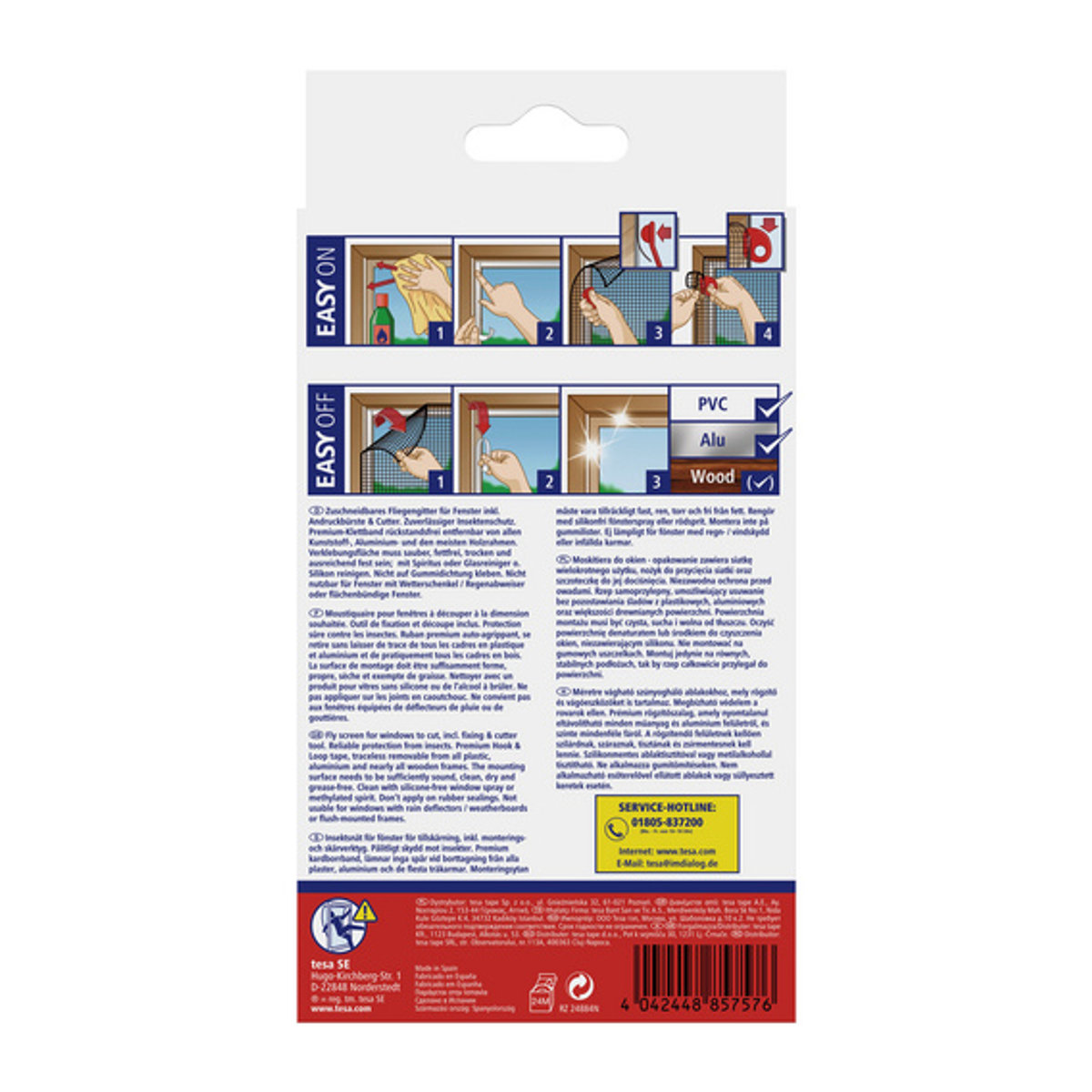 tesa Fliegengitter INSECT STOP Premium Klett-Fliegengitter, grau, B: 130 cm, H: 130 cm - Bild 4