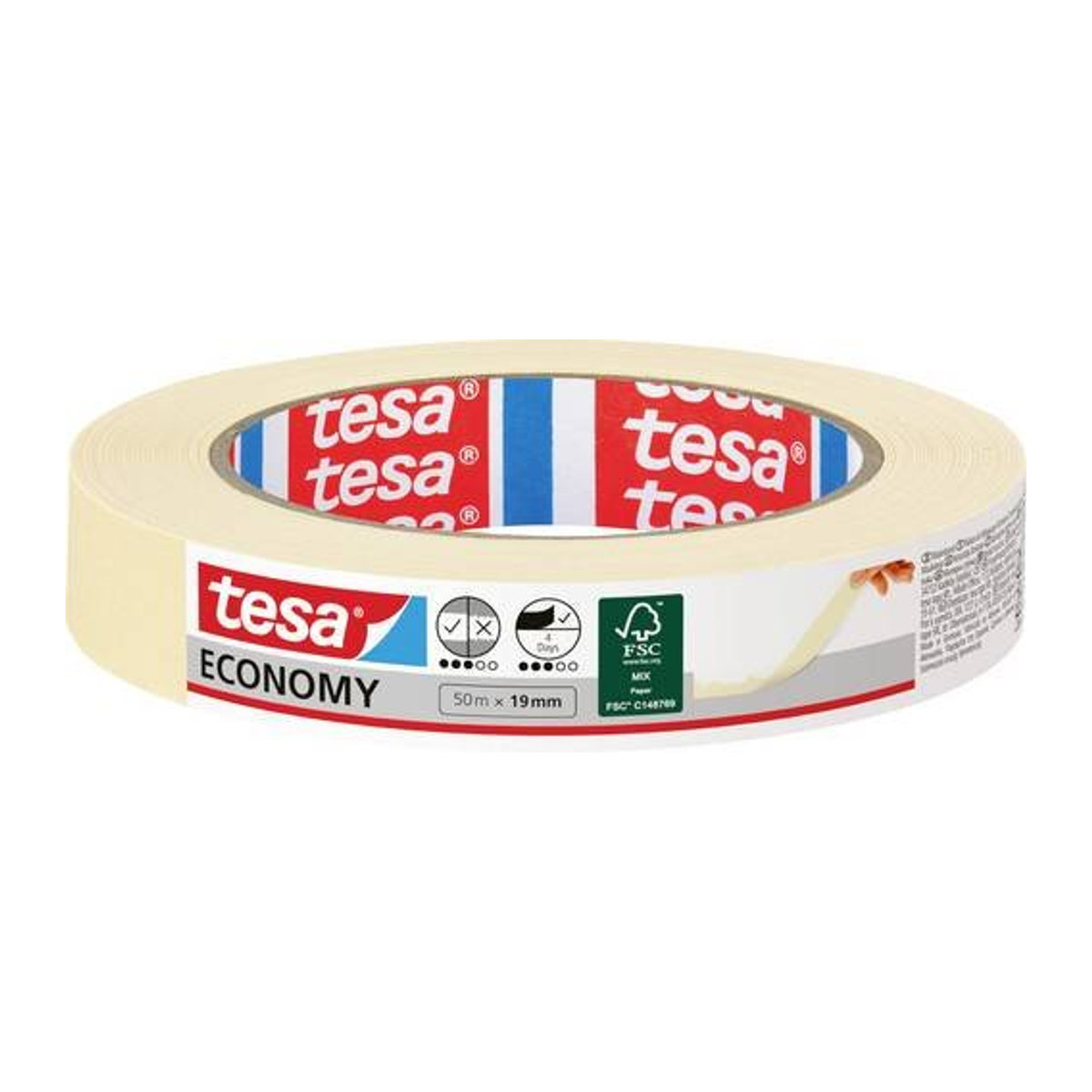 tesa Malerband Universal Kreppband in Beige und Braun, Breite: 19 mm, Länge: 50 m - Bild 1