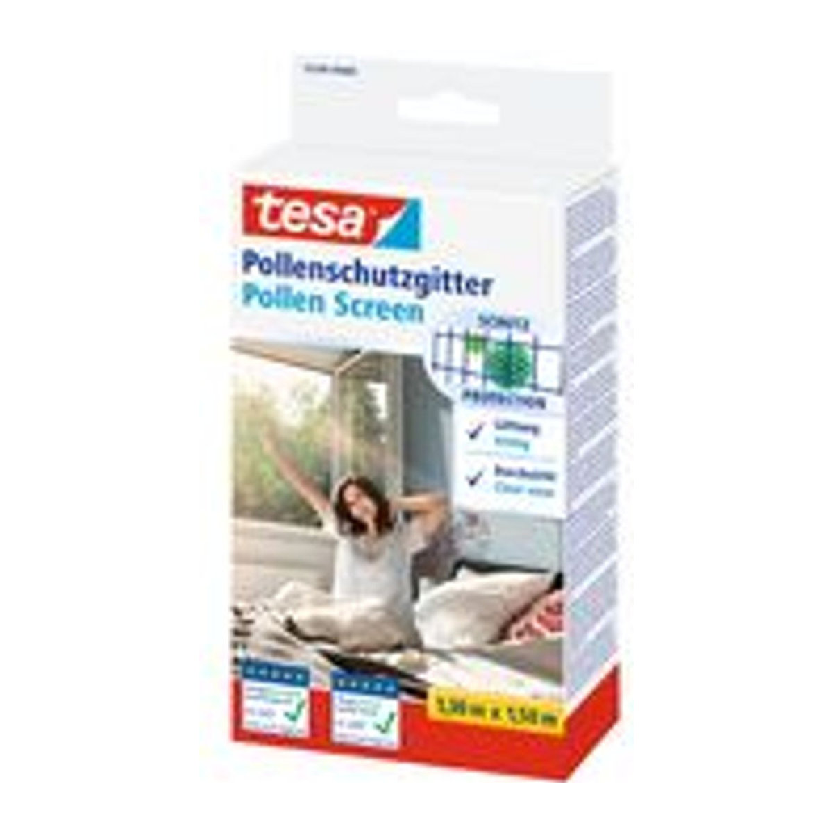 tesa Pollenschutzgitter für Fenster Anthrazit B: 130 cm, H: 150 cm - Bild 2