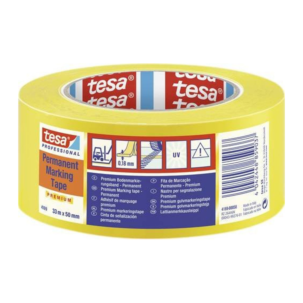 tesa Professional Markierungsklebeband Gelb aus Kunststoff, Länge: 33 m, Breite: 5 cm - Bild 1