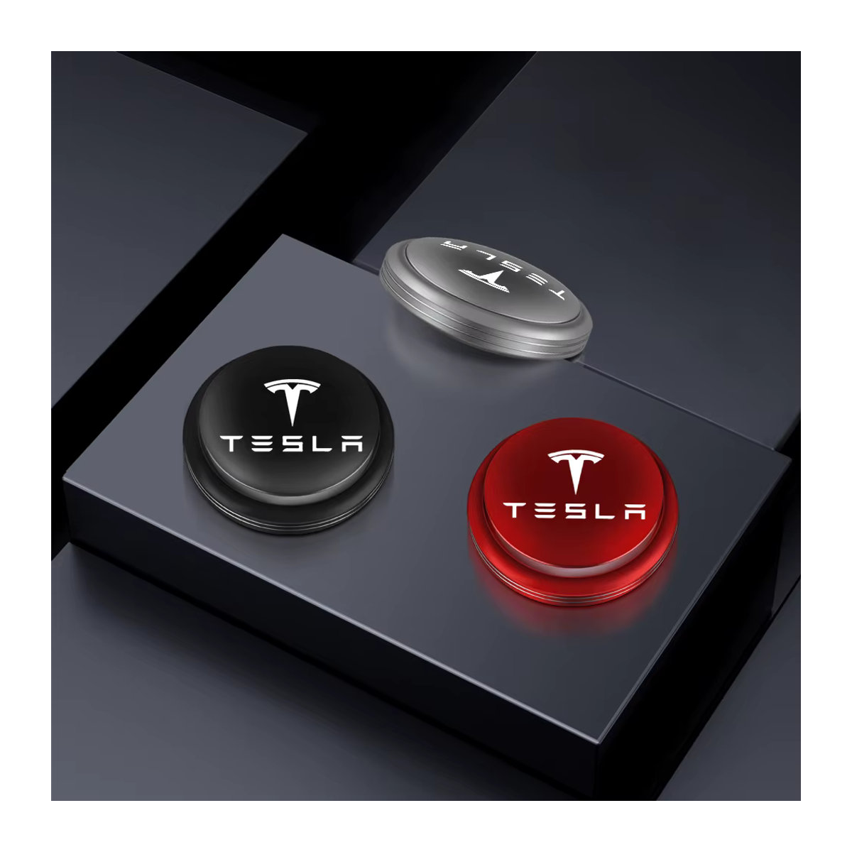 Tesla Auto Lufterfrischer mit rotierendem Aromatherapie Diffusor und Luftreiniger in Rot mit Ocean Breeze Duft - Bild 2