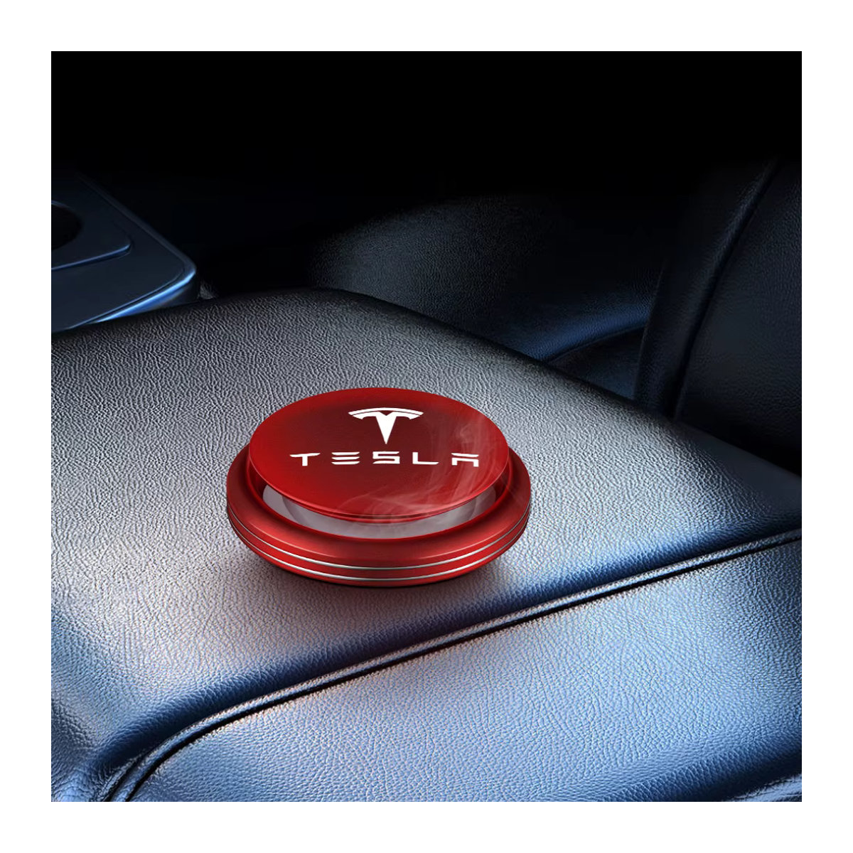 Tesla Auto Lufterfrischer mit rotierendem Aromatherapie Diffusor und Luftreiniger in Rot mit Ocean Breeze Duft - Bild 5