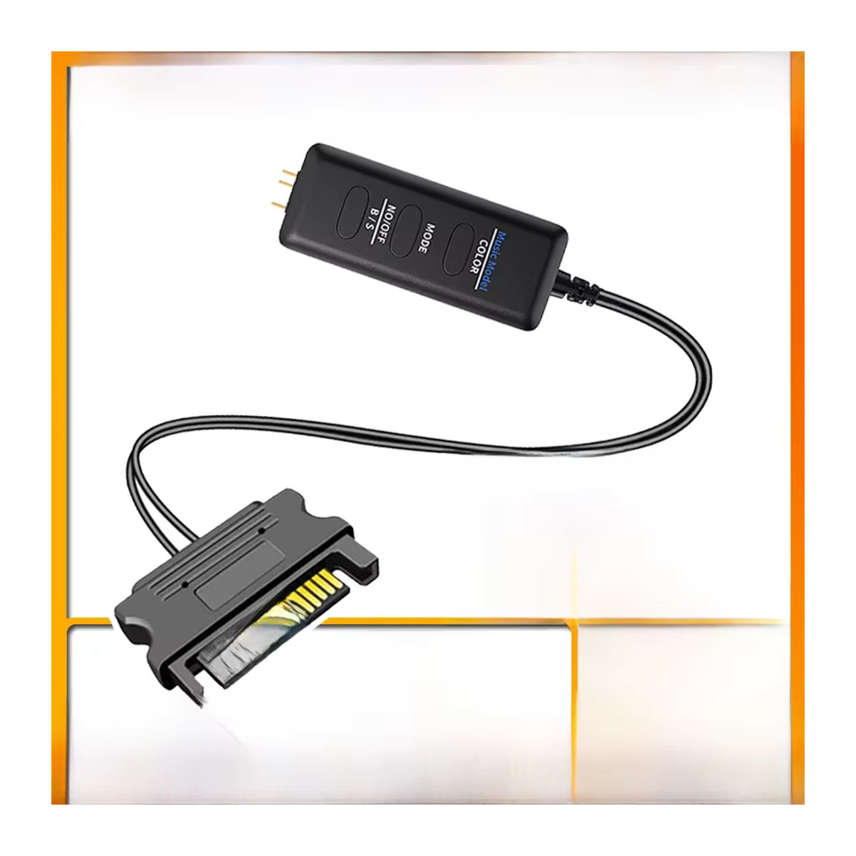 TEUCER LC-S50R ARGB Controller Schwarz: 5V 3PIN zu SATA Schnittstelle Verlängerungskabel und Lichtregler mit Fernbedienung für PC Gehäuselüfter - Bild 4