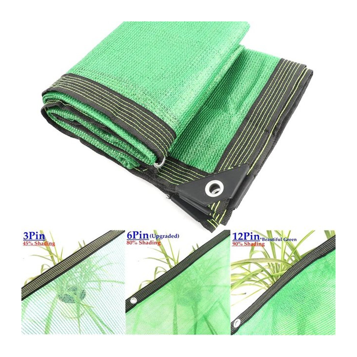 Tewango Sonnenschutznetz aus grünem HDPE mit UV-Schutz für Garten, Gewächshaus und Pool - Bild 1