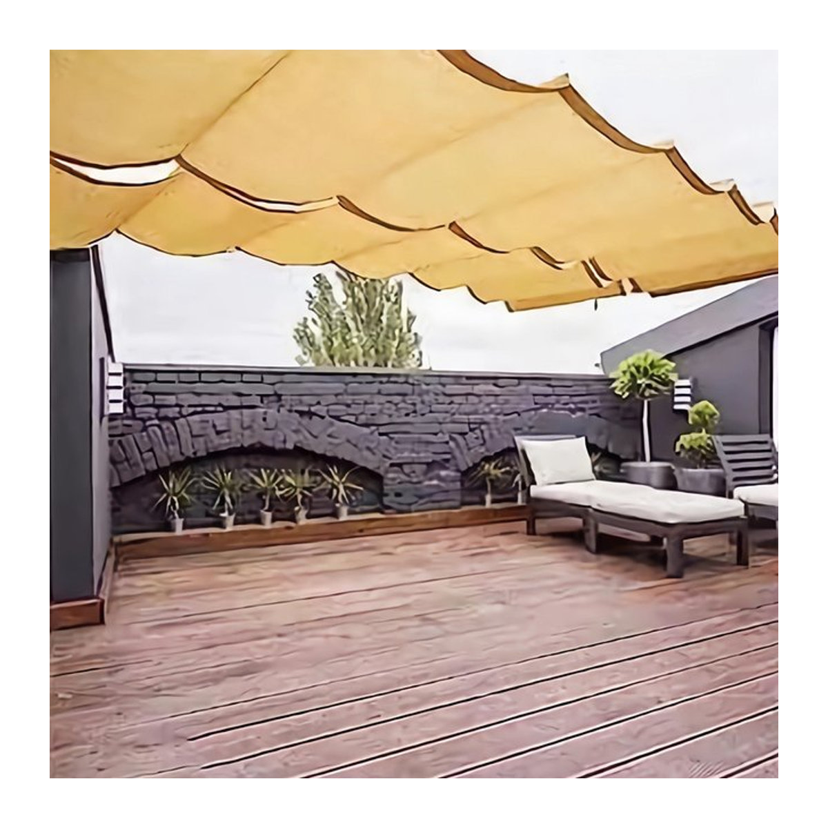 Tewango Sonnenschutznetz Beige mit 95 % Schattierung aus HDPE für Terrasse, Pavillon und Schwimmbad - Bild 1