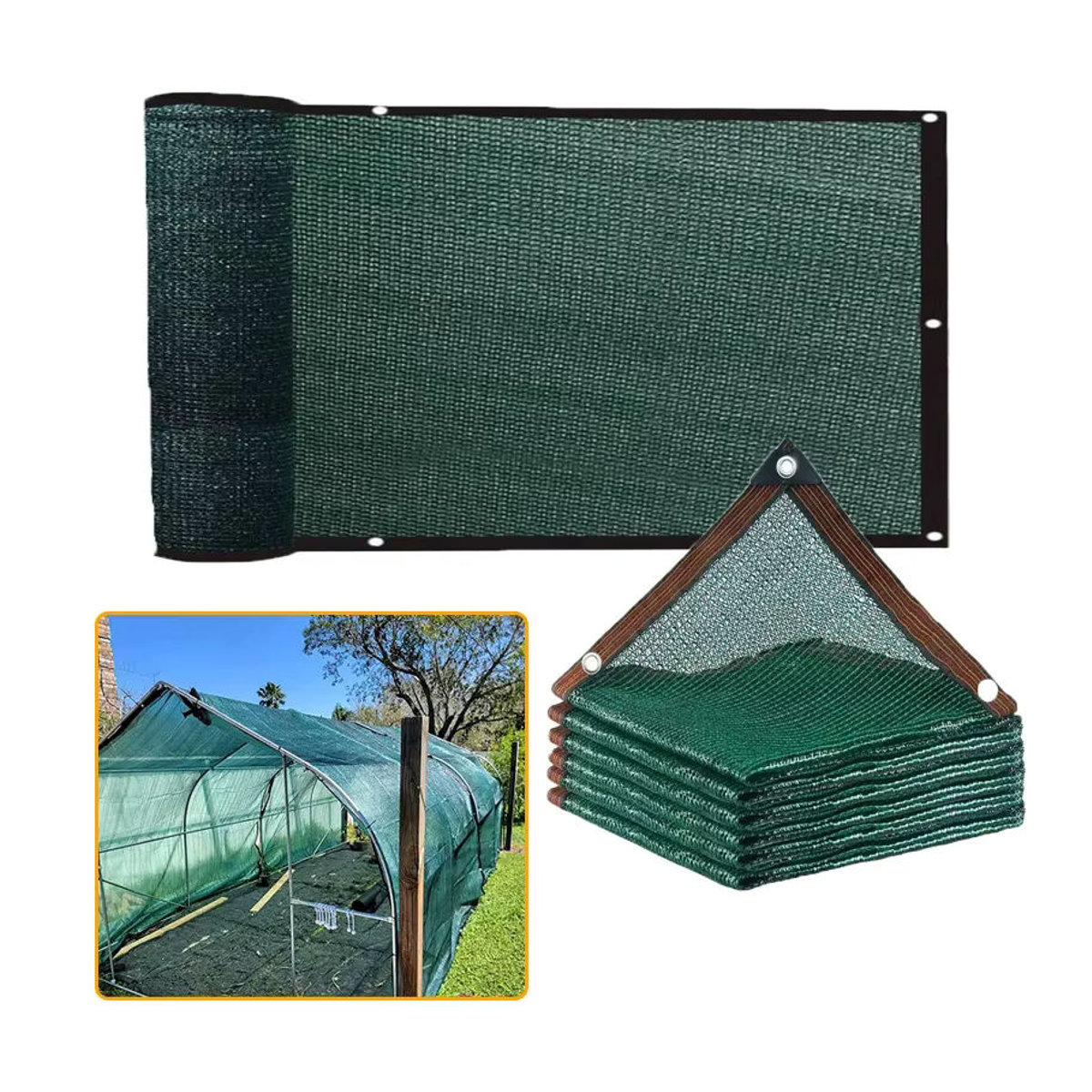 Tewango Sonnensegel aus HDPE in Grün als UV-beständiger Schatten Spanner für Garten und Pool - Bild 6