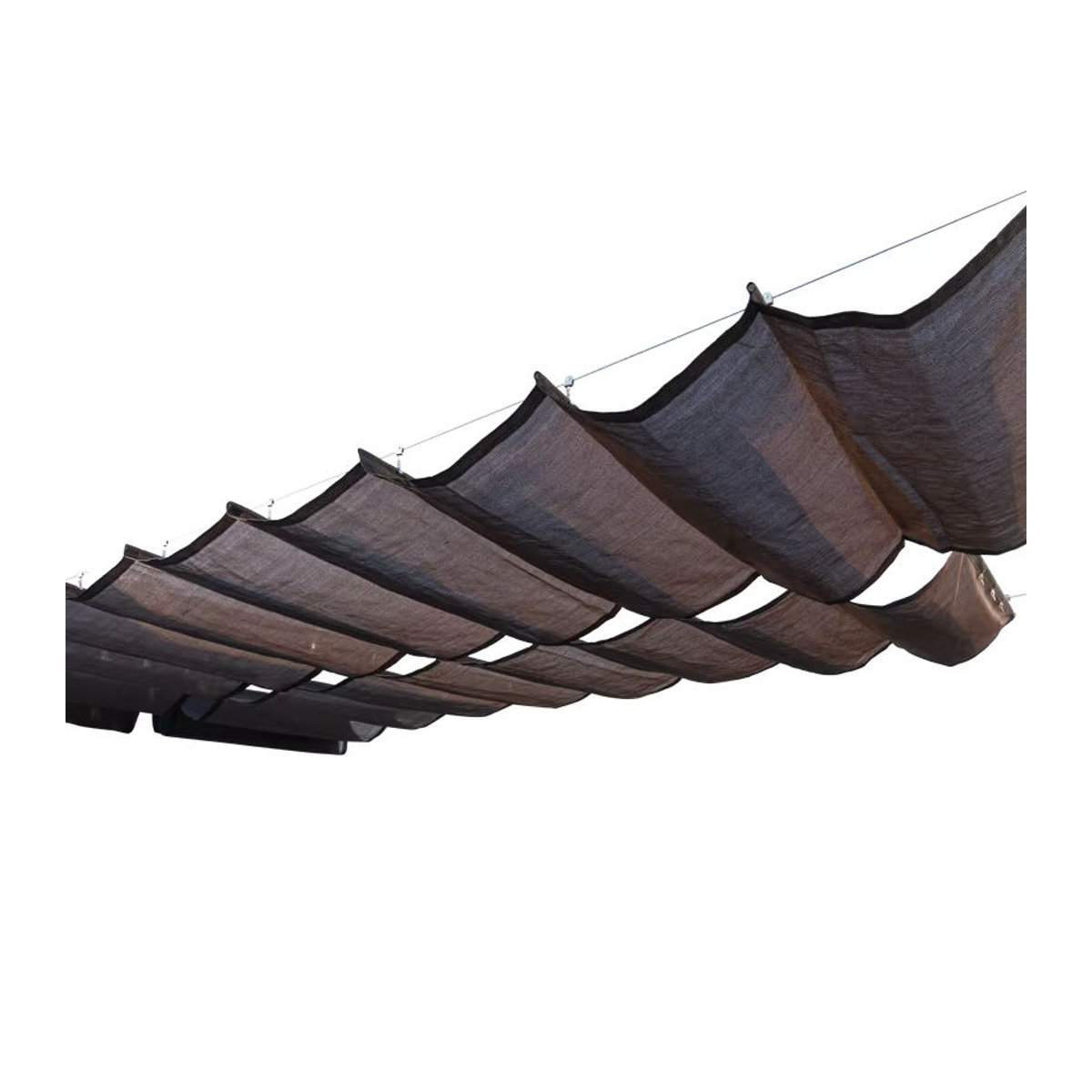 Tewango Sonnensegel aus verdicktem Anti-UV-HDPE-Stoff als einziehbare Wellen-Pergola für Terrasse und Balkon, Beige oder Anthrazit, B: 300 cm, H: 90 cm - Bild 6