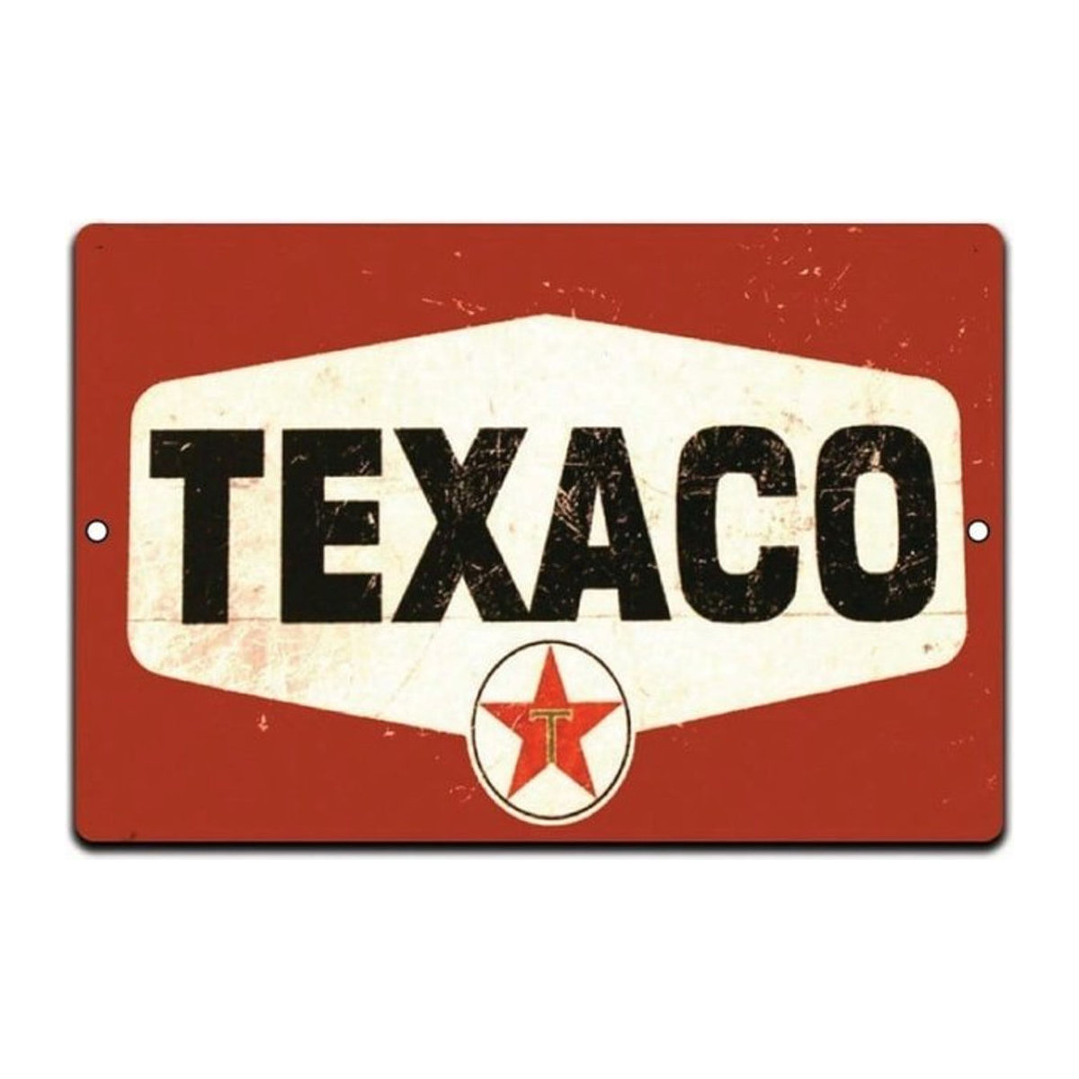 Texaco Retro Metallschild Vintage Gasöl Dekoration in Rot mit Sternen für Wandmontage - Bild 1