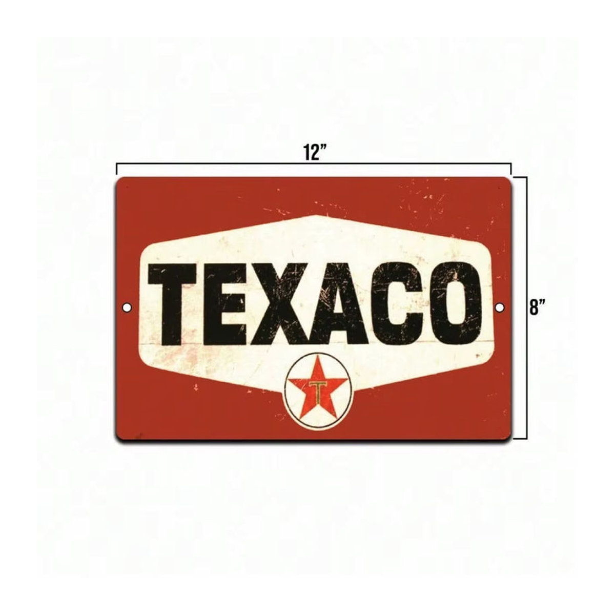 Texaco Retro Metallschild Vintage Gasöl Dekoration in Rot mit Sternen für Wandmontage - Bild 2