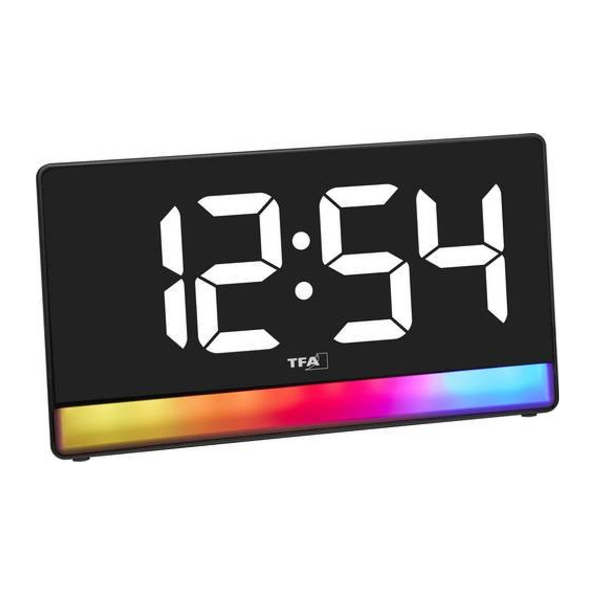 TFA Dostmann Digital Quarz Wecker Schwarz mit USB-Ladefunktion und Beleuchtung - Bild 1