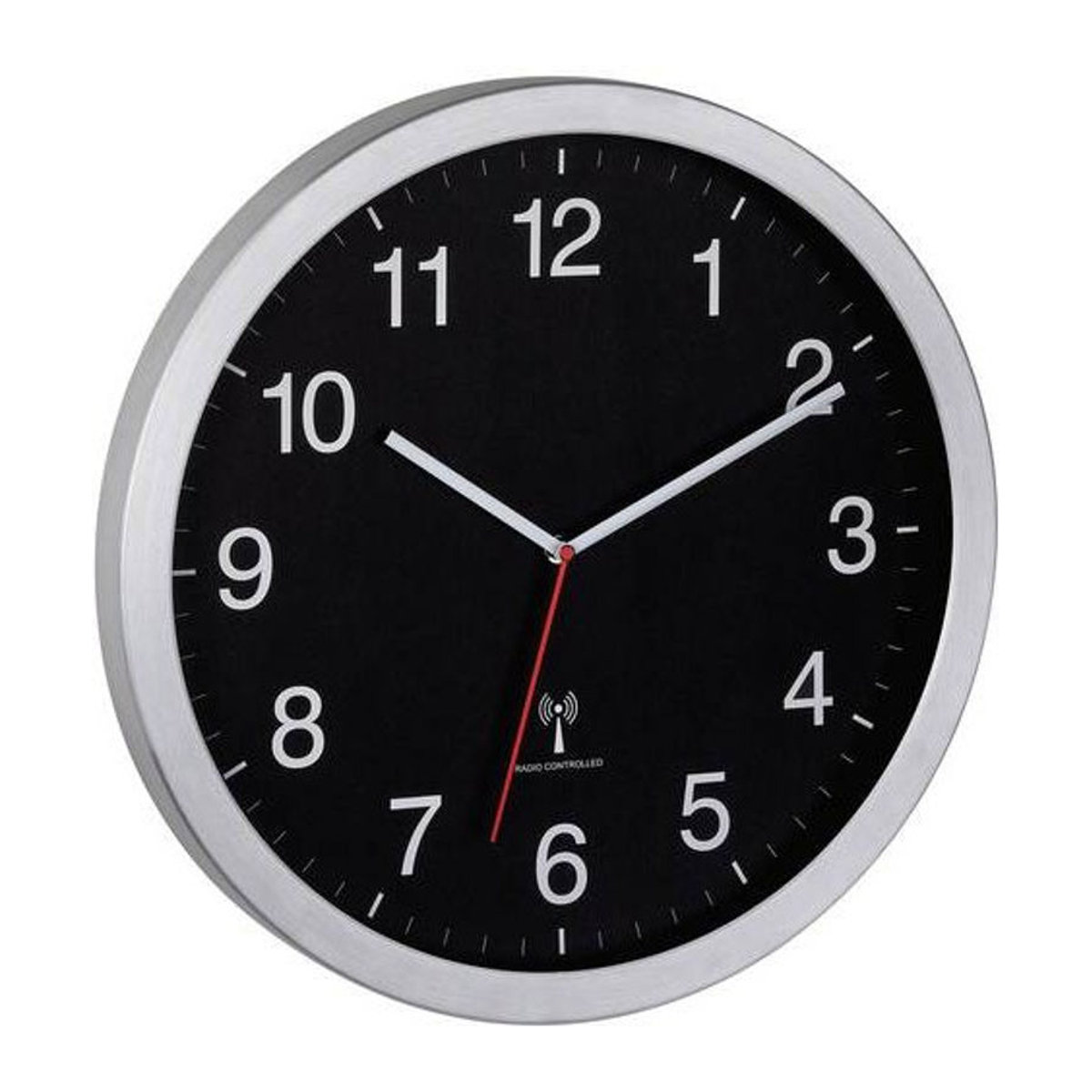 TFA Dostmann Funk Wanduhr Analog Silber Modern B/T/H: 40 x 40 x 4 cm - Bild 1