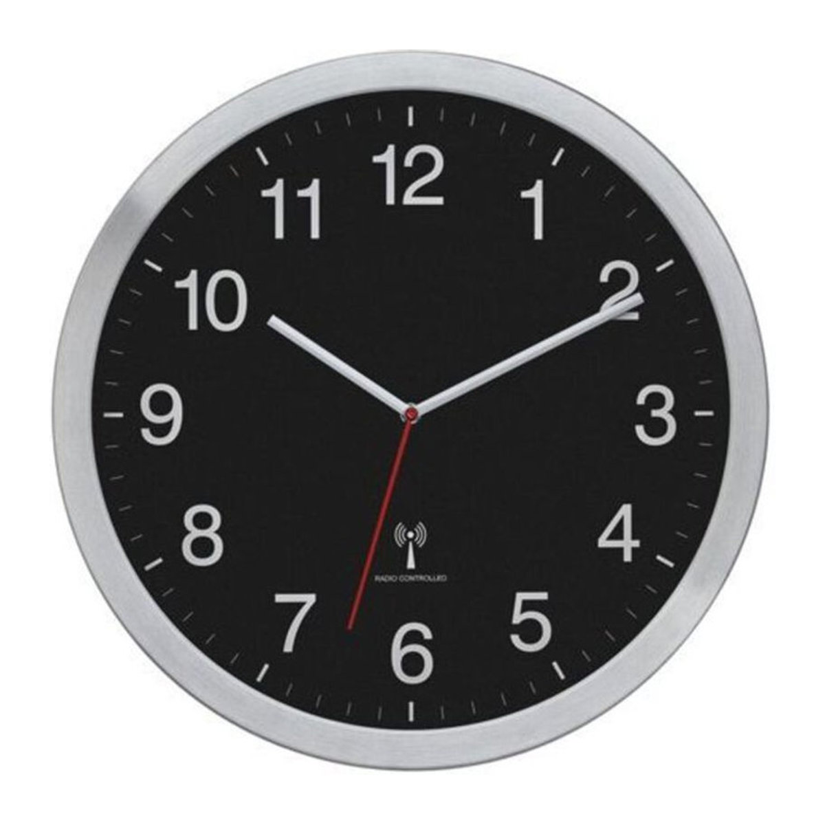 TFA Dostmann Funk Wanduhr Analog Silber Modern B/T/H: 40 x 40 x 4 cm - Bild 2