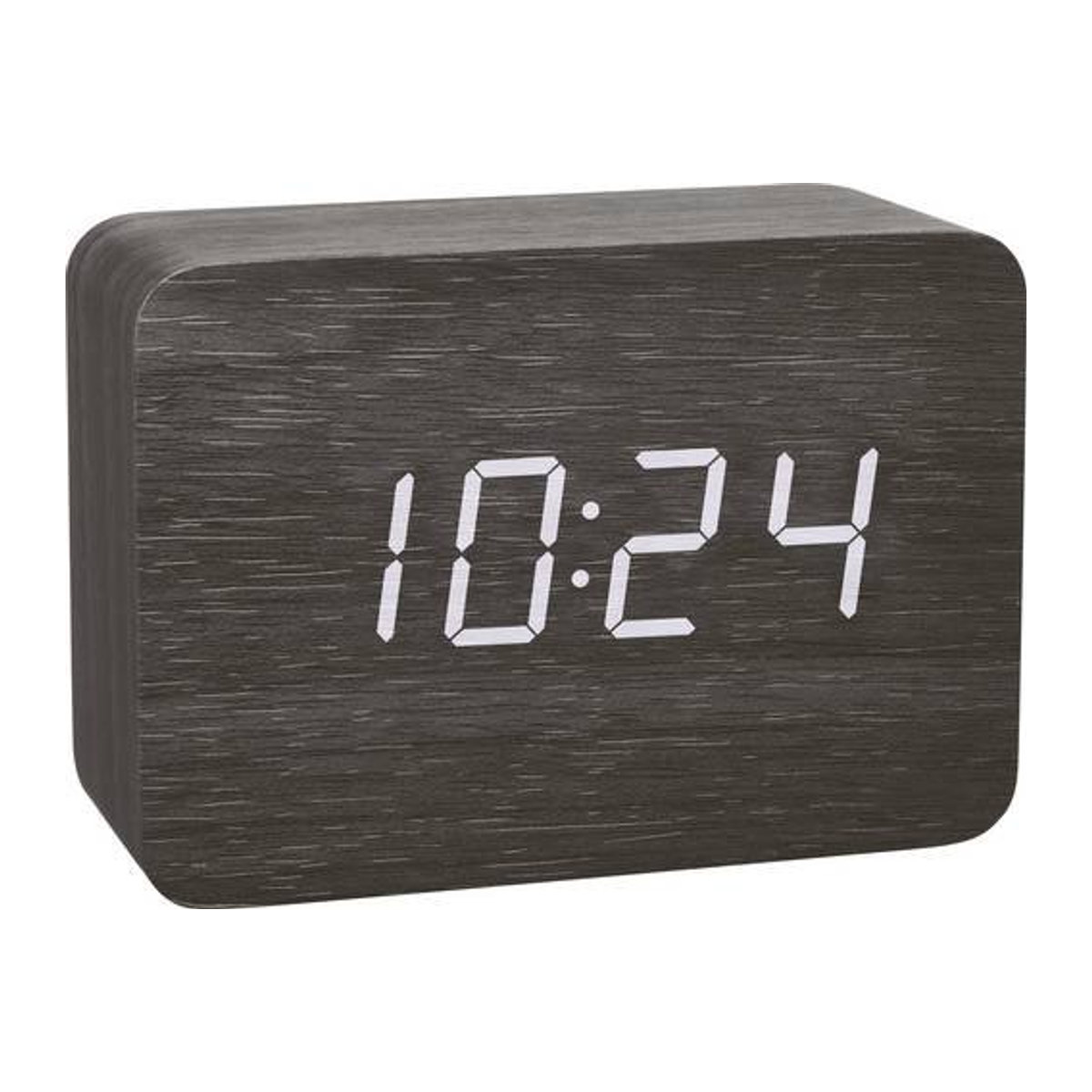 TFA Dostmann Funk Wecker Digital aus Holz in Schwarz mit Thermometer, Datumsanzeige und Beleuchtung - Bild 1