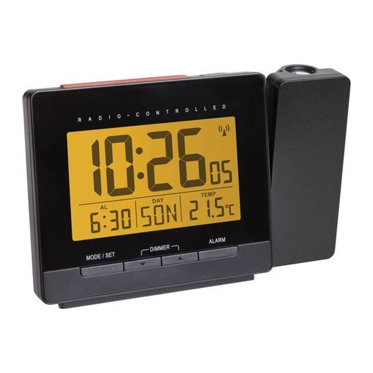 TFA Dostmann Funk Wecker Digital Schwarz mit Thermometer, Datumsanzeige und Beleuchtung - Bild 1