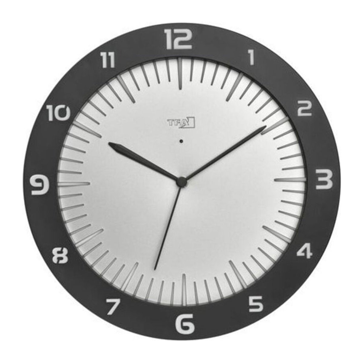 TFA Dostmann Lumoclock Funk Wanduhr Grau mit großem Display, analog und quadratisch, B/T/H: 30,3 x 30,3 x 4,5 cm - Bild 1