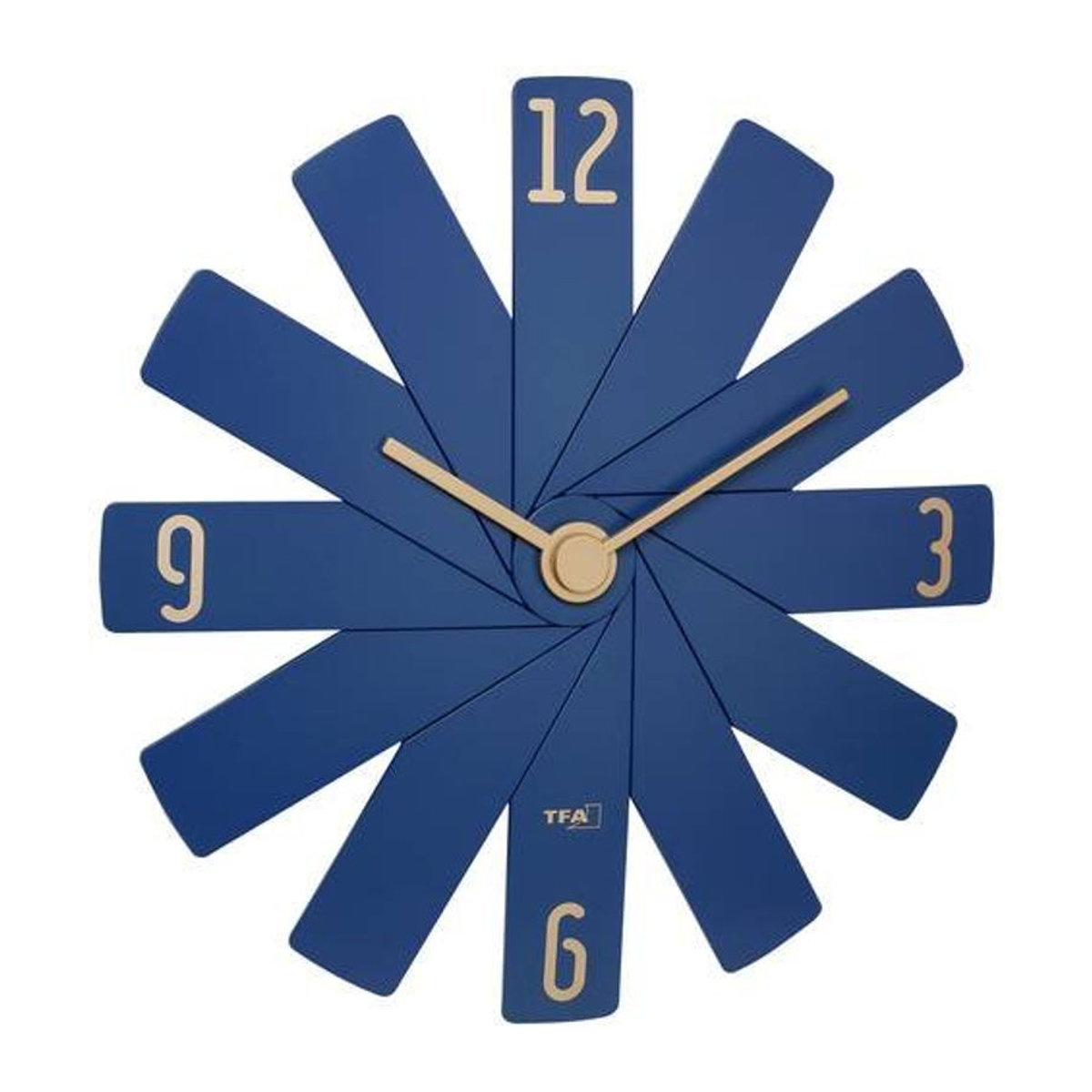 TFA Dostmann Wanduhr Clock In The Box Blau, Moderne Runde Quarz Wanduhr aus Kunststoff, Geräuschlos, B/H/T: 40 x 40 x 3,7 cm - Bild 1