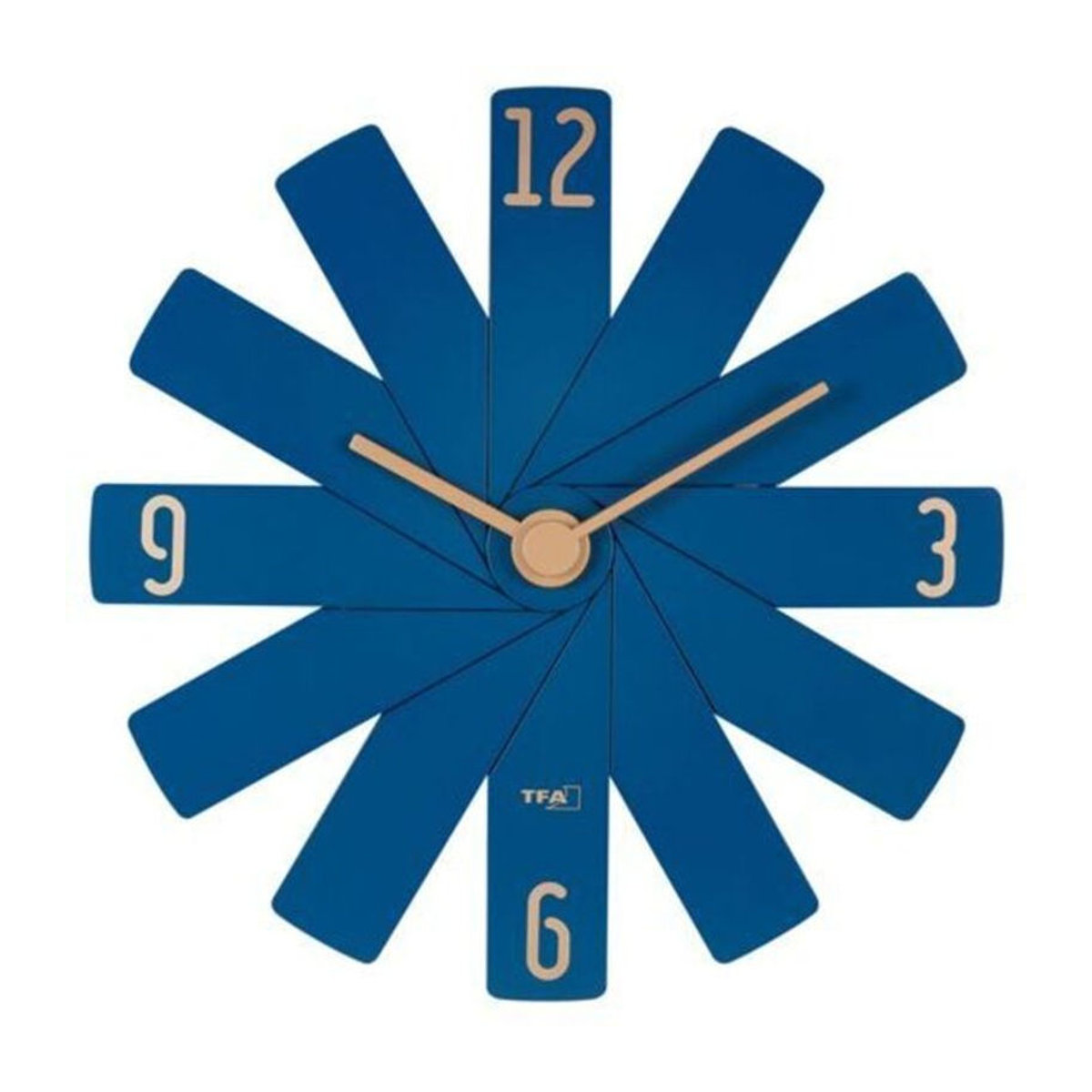 TFA Dostmann Wanduhr Clock In The Box Blau, Moderne Runde Quarz Wanduhr aus Kunststoff, Geräuschlos, B/H/T: 40 x 40 x 3,7 cm - Bild 2
