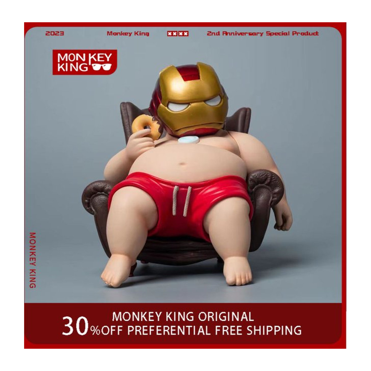 The Avengers Iron Man Fat Boy Figur als niedliche Anime Action Collection Dekoration für Schreibtisch und Auto, mehrfarbig, Höhe: 12 cm - Bild 1