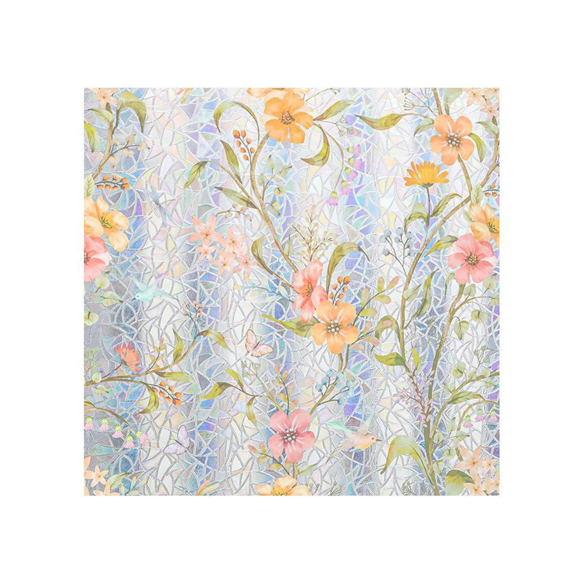 the BAY Fensterdekor Glasfolie mit floralem Blumenmuster in Mehrfarbig, Breite: 30 cm - Bild 1