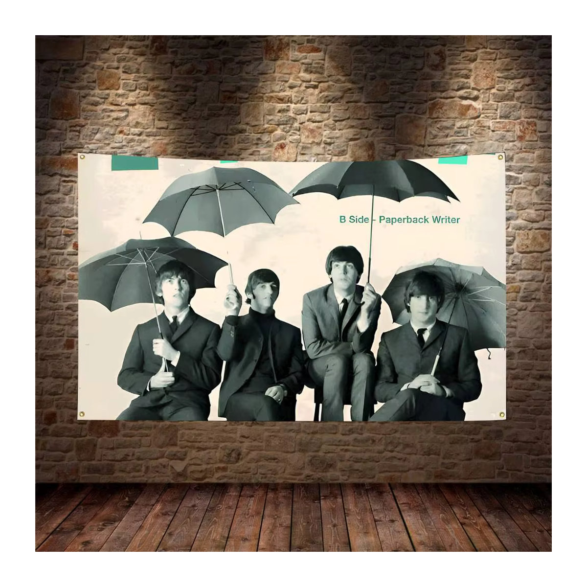 The Beatles Flagge aus Polyester mit Digitaldruck als Vintage Wandteppich und Wandkunst für dein Schlafzimmer, mehrfarbig - Bild 3