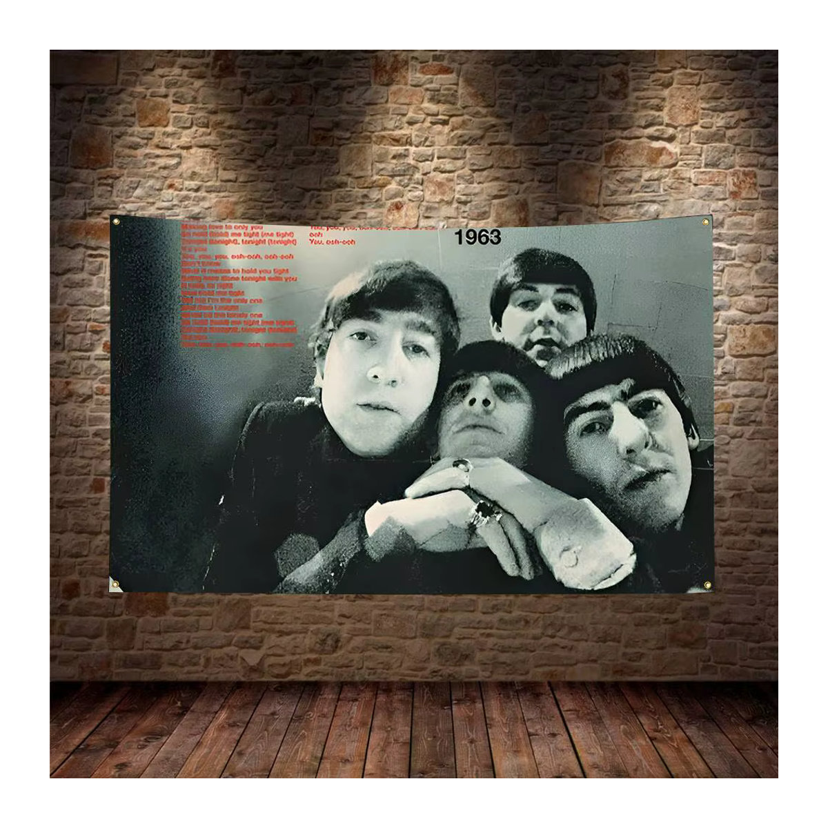 The Beatles Flagge aus Polyester mit Digitaldruck als Vintage Wandteppich und Wandkunst für dein Schlafzimmer, mehrfarbig - Bild 4