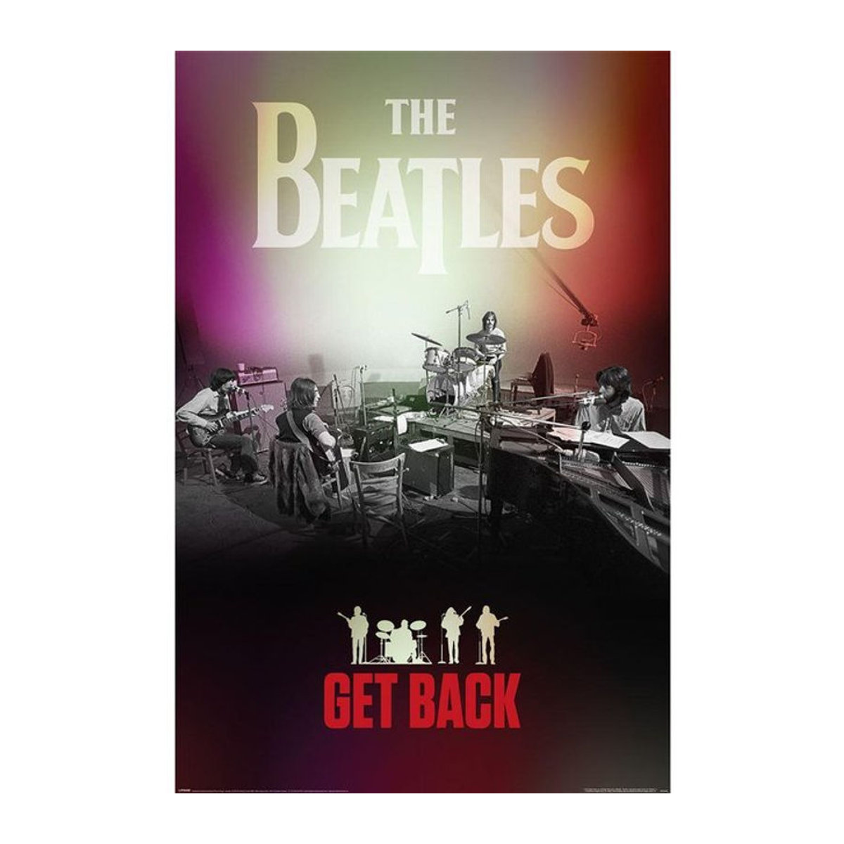 The Beatles Get Back Poster Vintage Foto Dekoration in Rot und Schwarz, Breite: 91.5 cm, Höhe: 91.5 cm - Bild 1