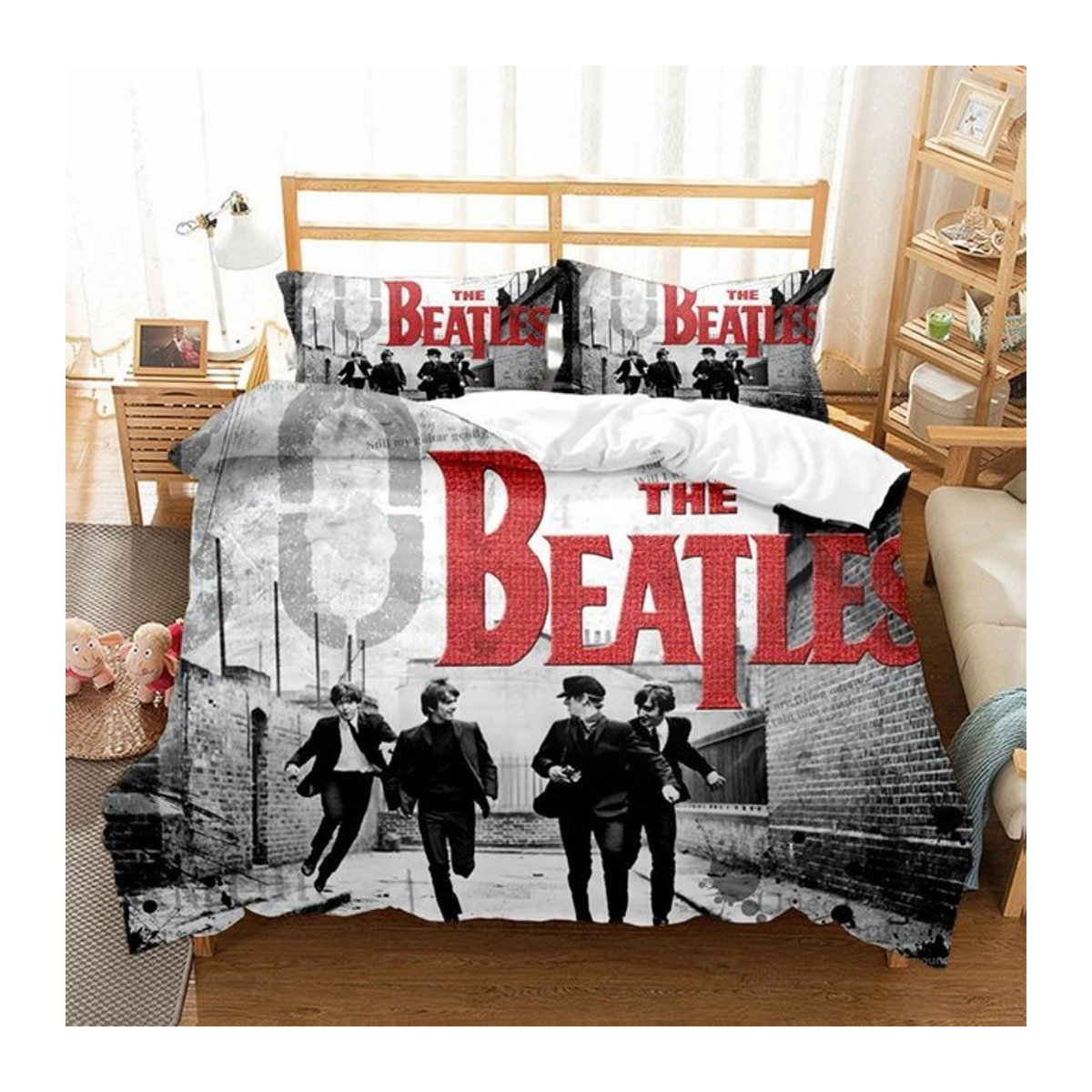 The Beatles Mikrofaser Bettwäsche-Set mit Reißverschluss, 3-teilig, mehrfarbig, B/H: 140 x 210 cm - Bild 1