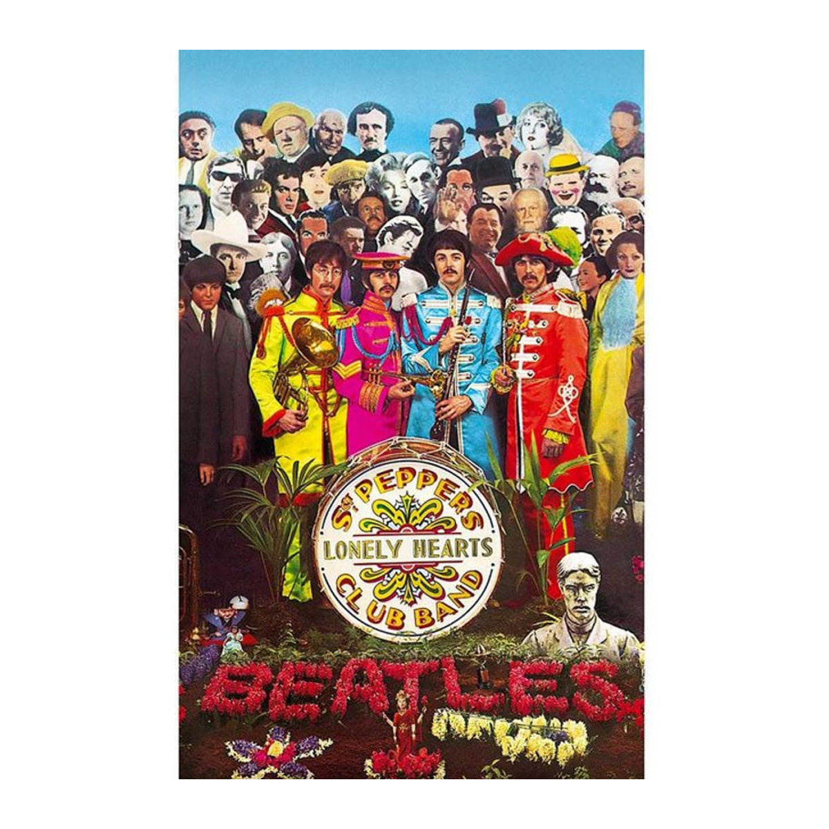 The Beatles Sgt Pepper Textilplakat Vintage mehrfarbig schwarz Querformat - Bild 1
