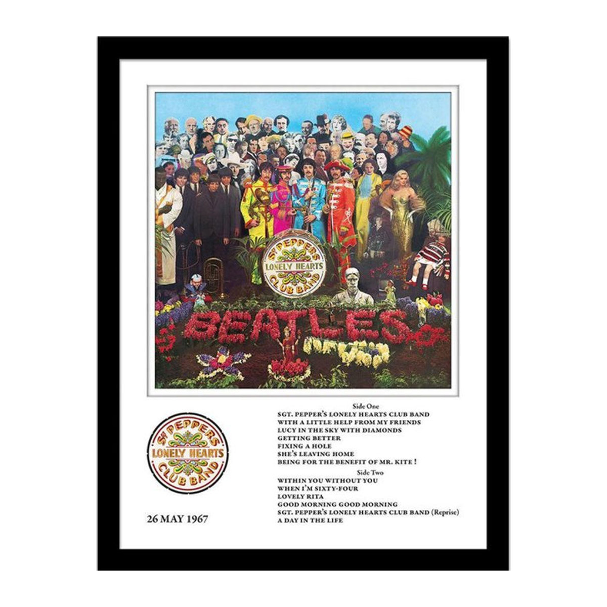 The Beatles Sgt Peppers Lonely Hearts Club Band gerahmter Vintage Print auf Papier, Farbe: Schwarz/Mehrfarbig, Breite: 40 cm - Bild 1