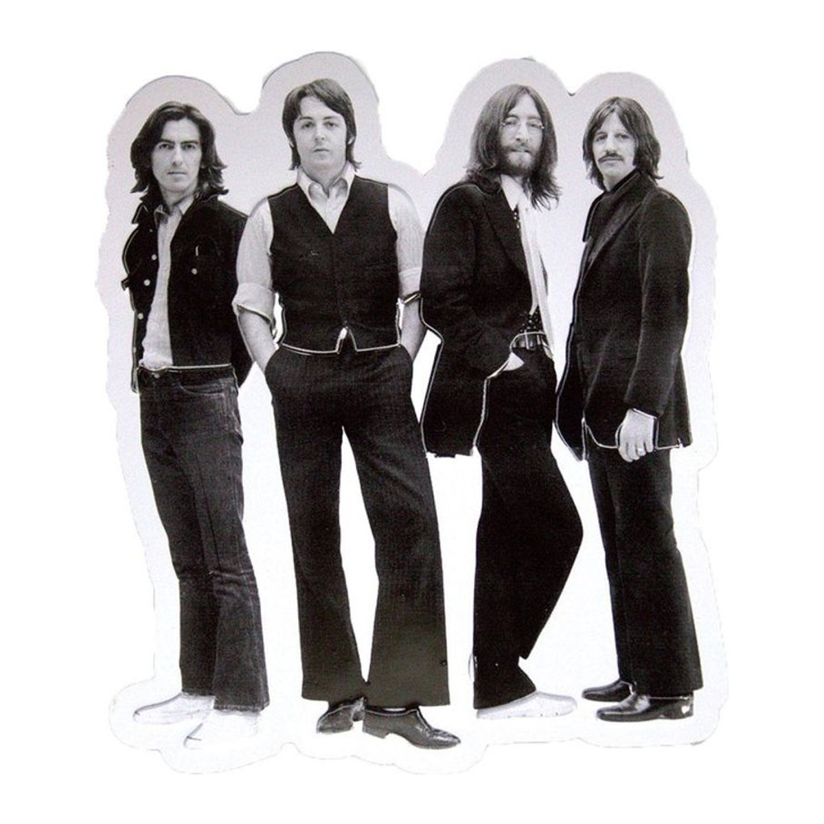 The Beatles White Album geprägter Kühlschrankmagnet aus Metall in Schwarz und Weiß - Bild 1