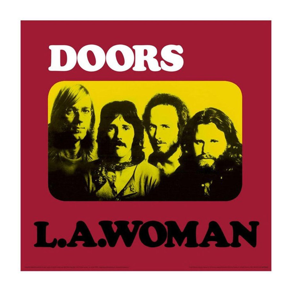 The Doors LA Woman Albumcover Print Vintage Dekoration auf Papier, B/H: 30,5 x 30,5 cm, mehrfarbig - Bild 1