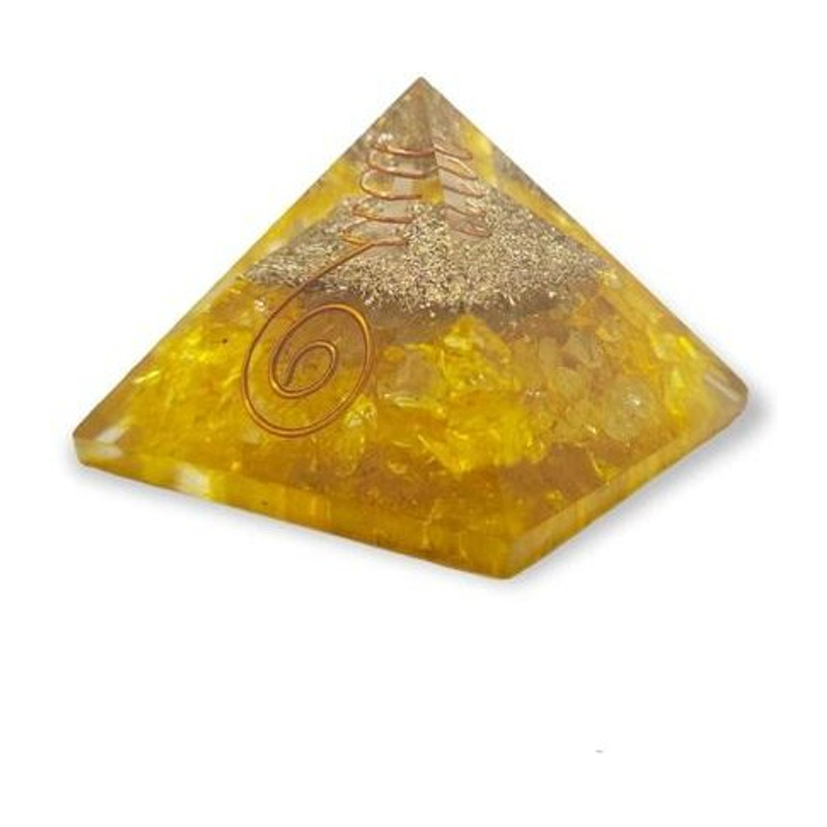 The Giftery Orgon-Pyramide aus gelbem Citrin und klarem Quarz mit Kupferspule, Farbe: Gelb und Mehrfarbig, B/T/H: 7,5 x 5,5 x 7,5 cm - Bild 1