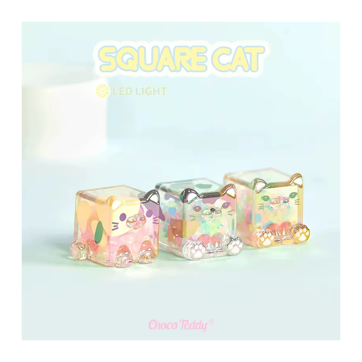 The Green Party Choco Teddy Stapelbare Blöcke Katze LED Nachtlicht Blind Box Mehrfarbig - Bild 3