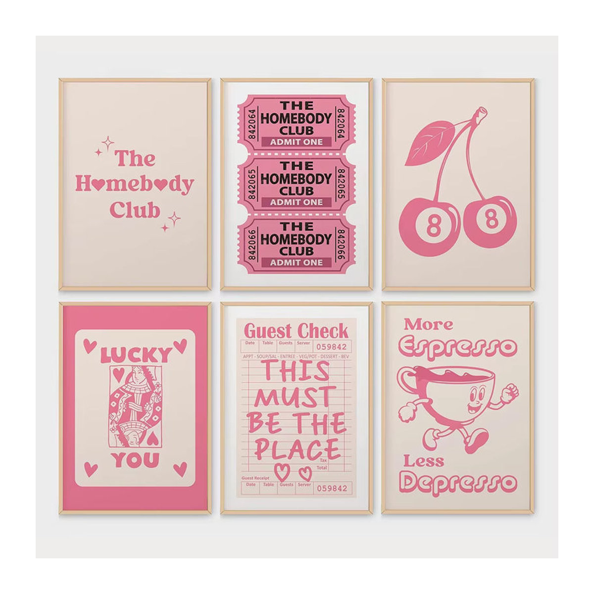 The Homebody Club Minimalistisches Herz Poster in Rosa, Ästhetische Wandkunst mit Typografie für dein Wohnzimmer - Bild 5