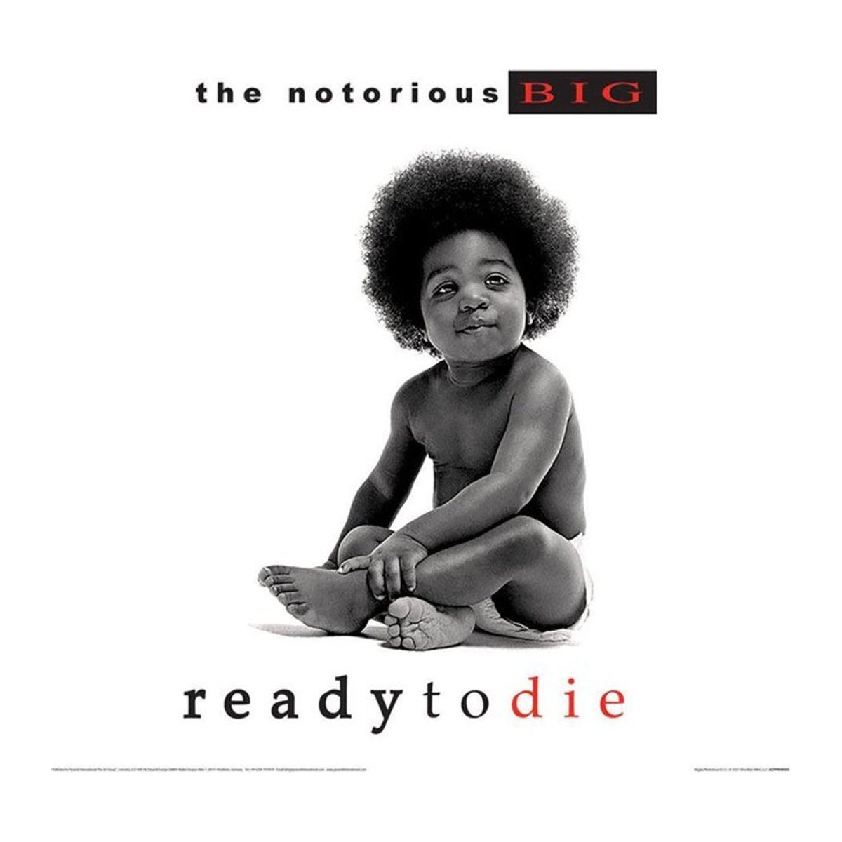 The Notorious B.I.G. Ready To Die Album Artwork Print auf Papier, Schwarz/Weiß, 30,5 x 30,5 cm - Bild 1